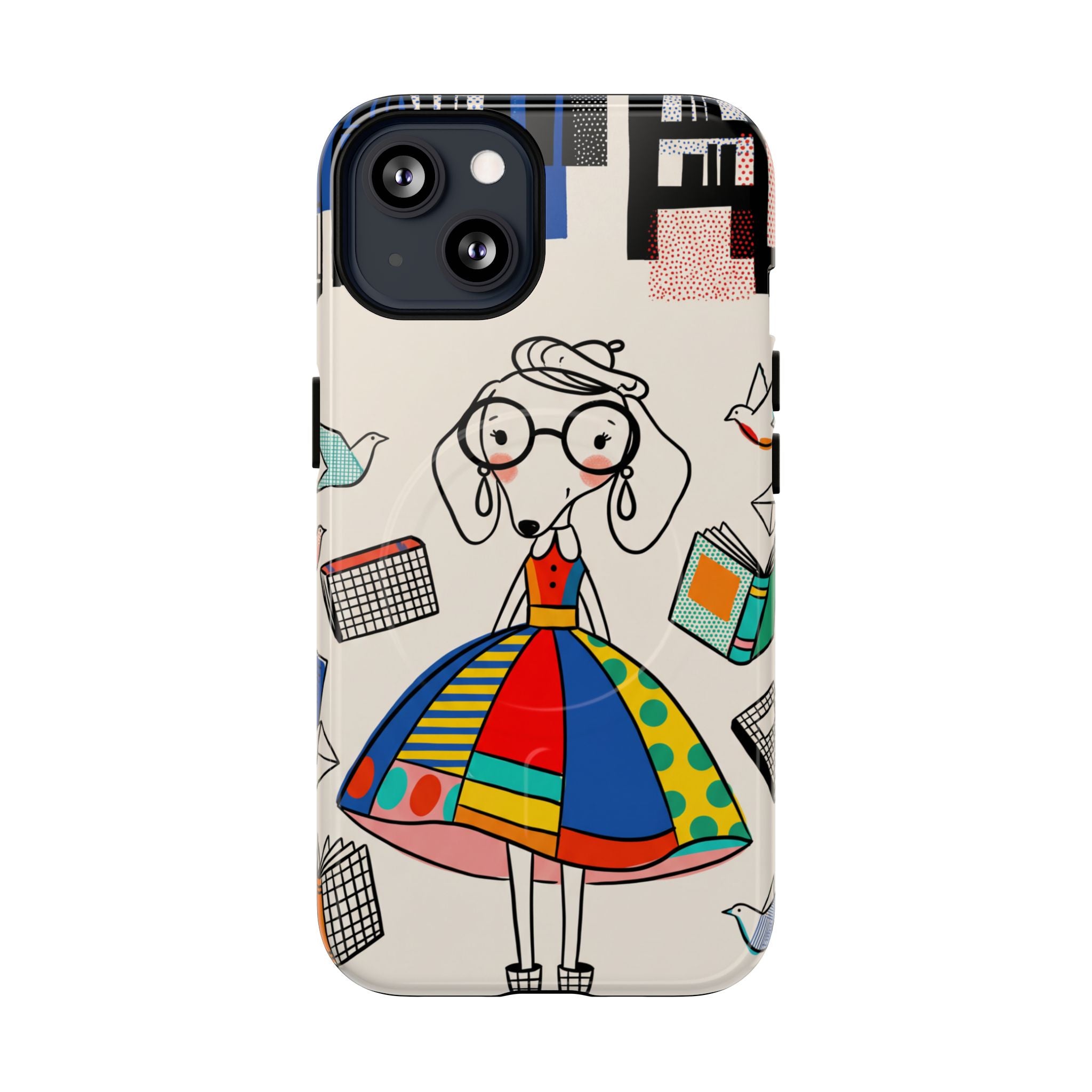 Cute Dachshund Dog Illustration MagSafe iPhone Case