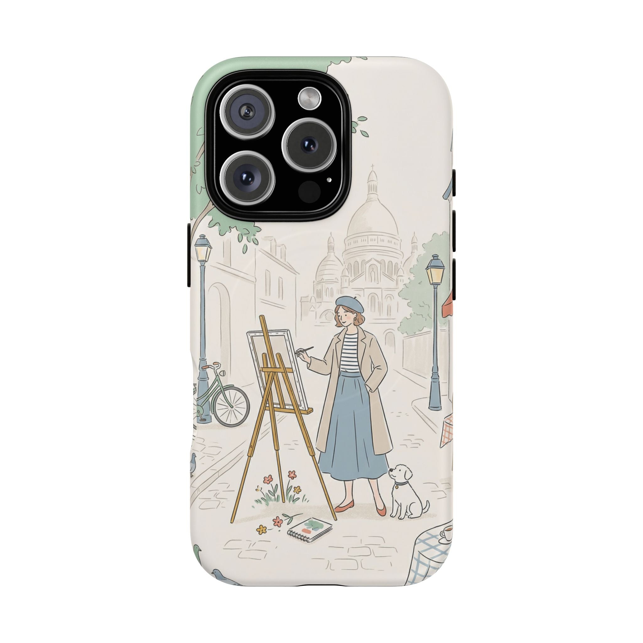 Artist in Paris MagSafe iPhone Case | Vintage Painter Street Scene Protective Cover