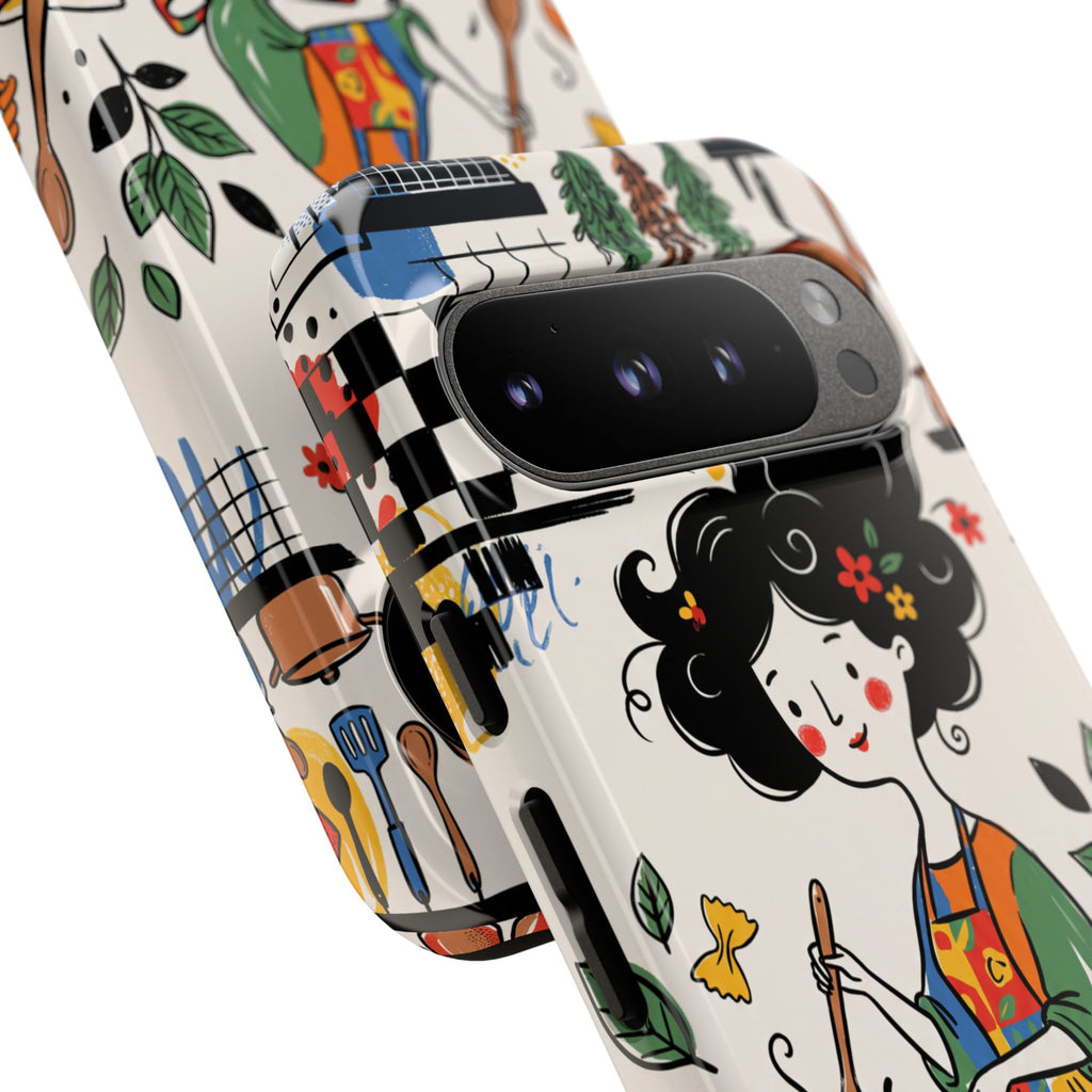 Whimsical Chef Kitchen Illustration Google Pixel Phone Case