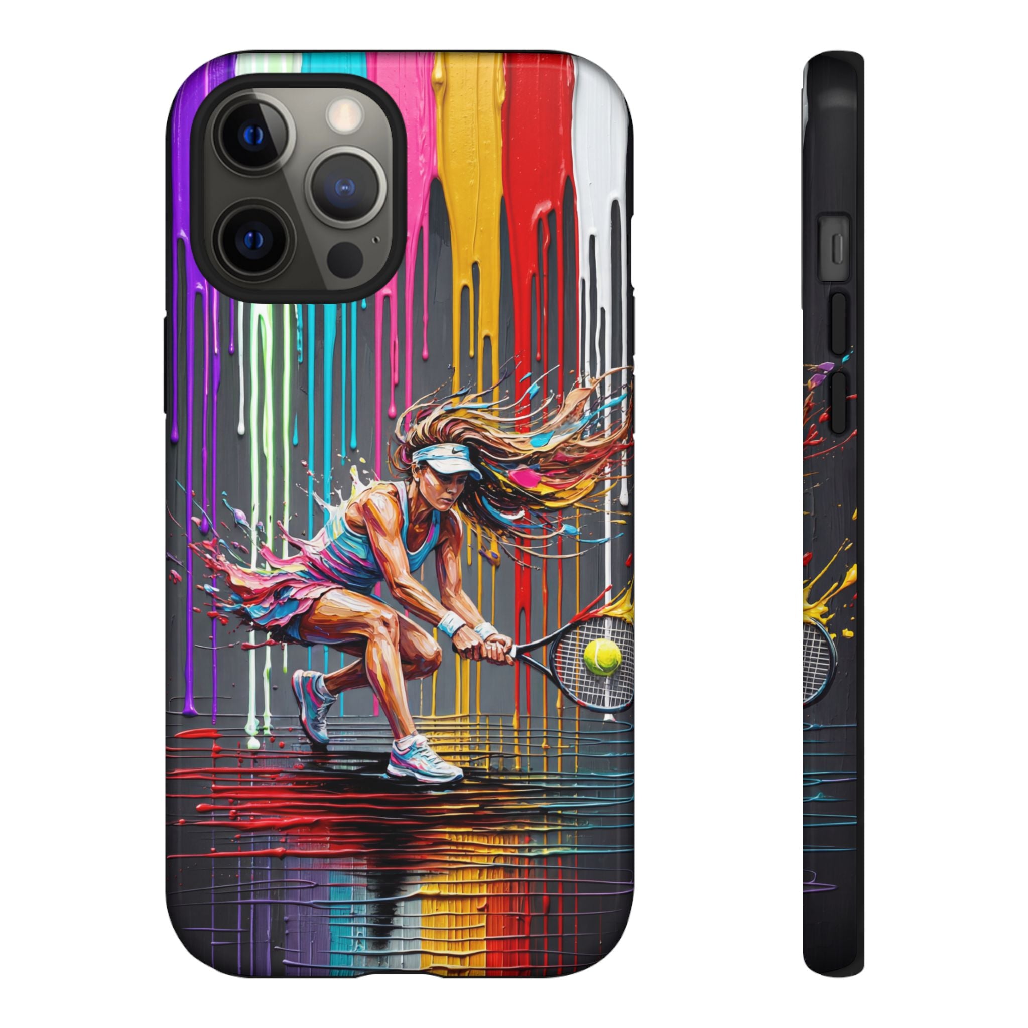 Colour Splash Tennis iPhone Case | Vibrant Female Player Art