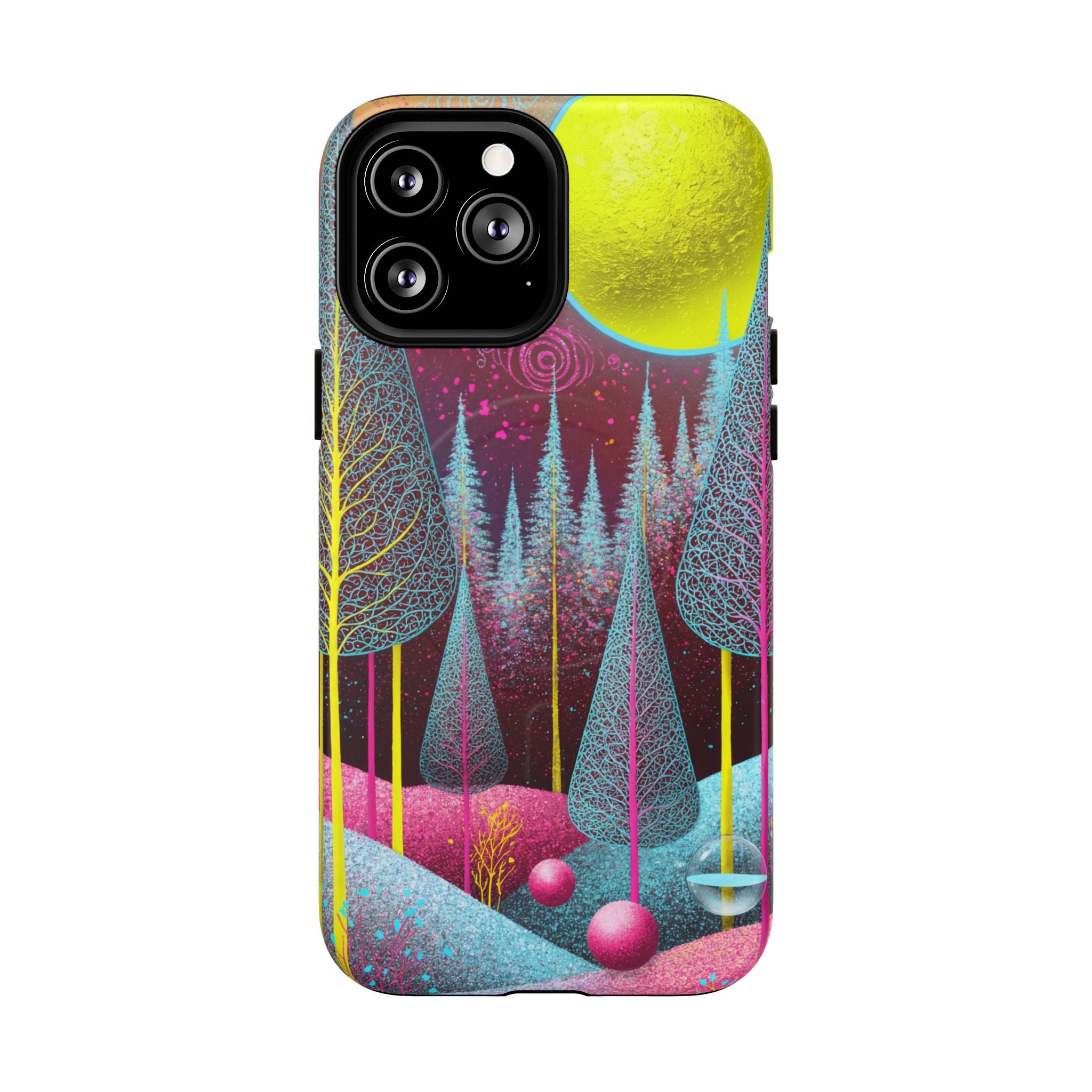 Custodia rigida MagSafe per iPhone Neon Forest