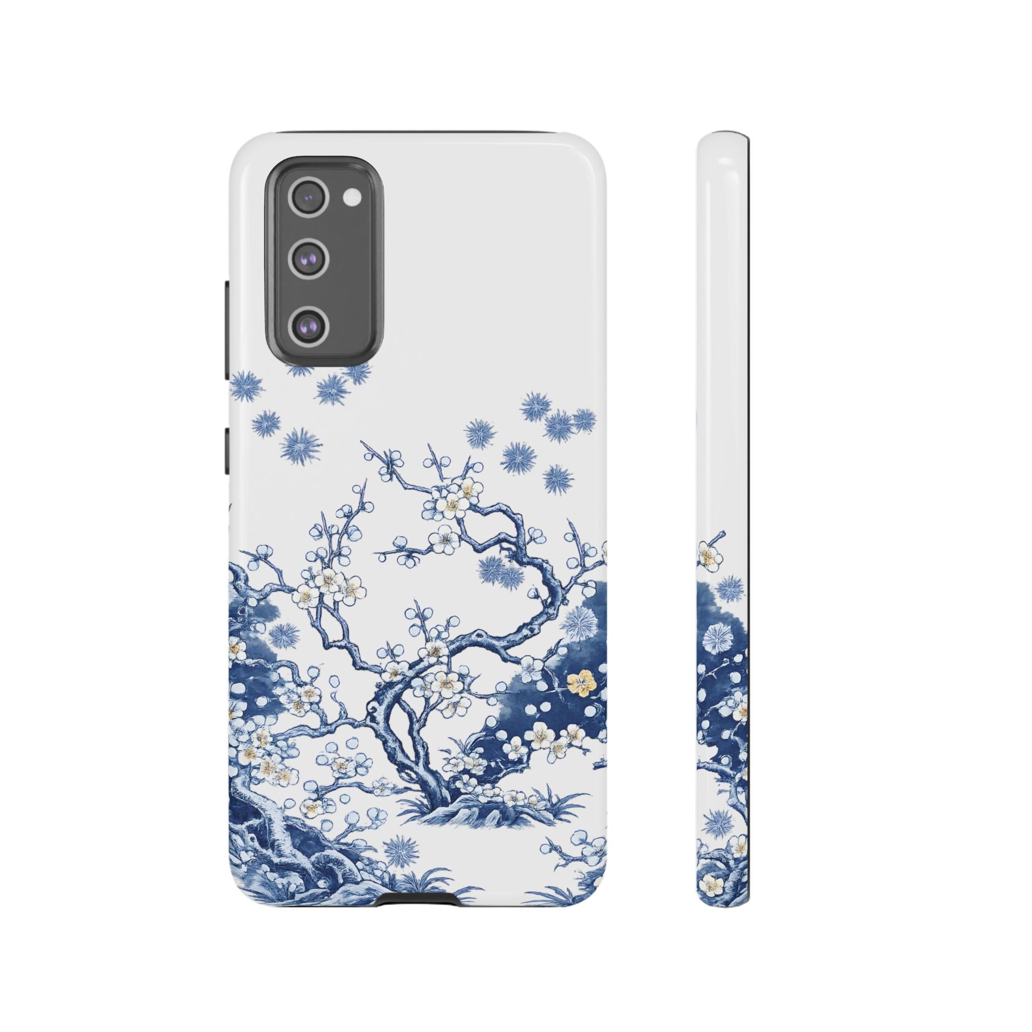 Vintage Blue White Porcelain Samsung Galaxy Phone Case | Chinoiserie Floral Tough Cover