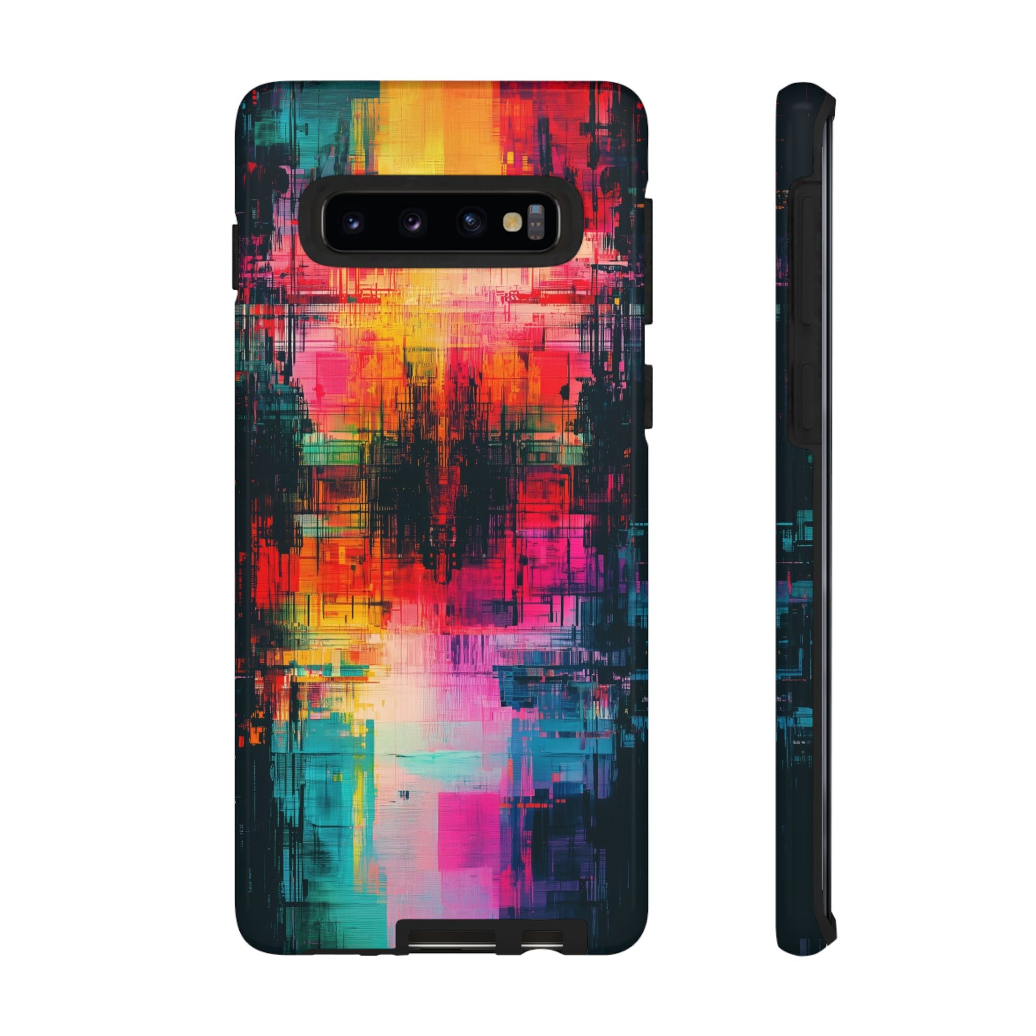Abstract Neon Glitch Art Tough Samsung Galaxy Case