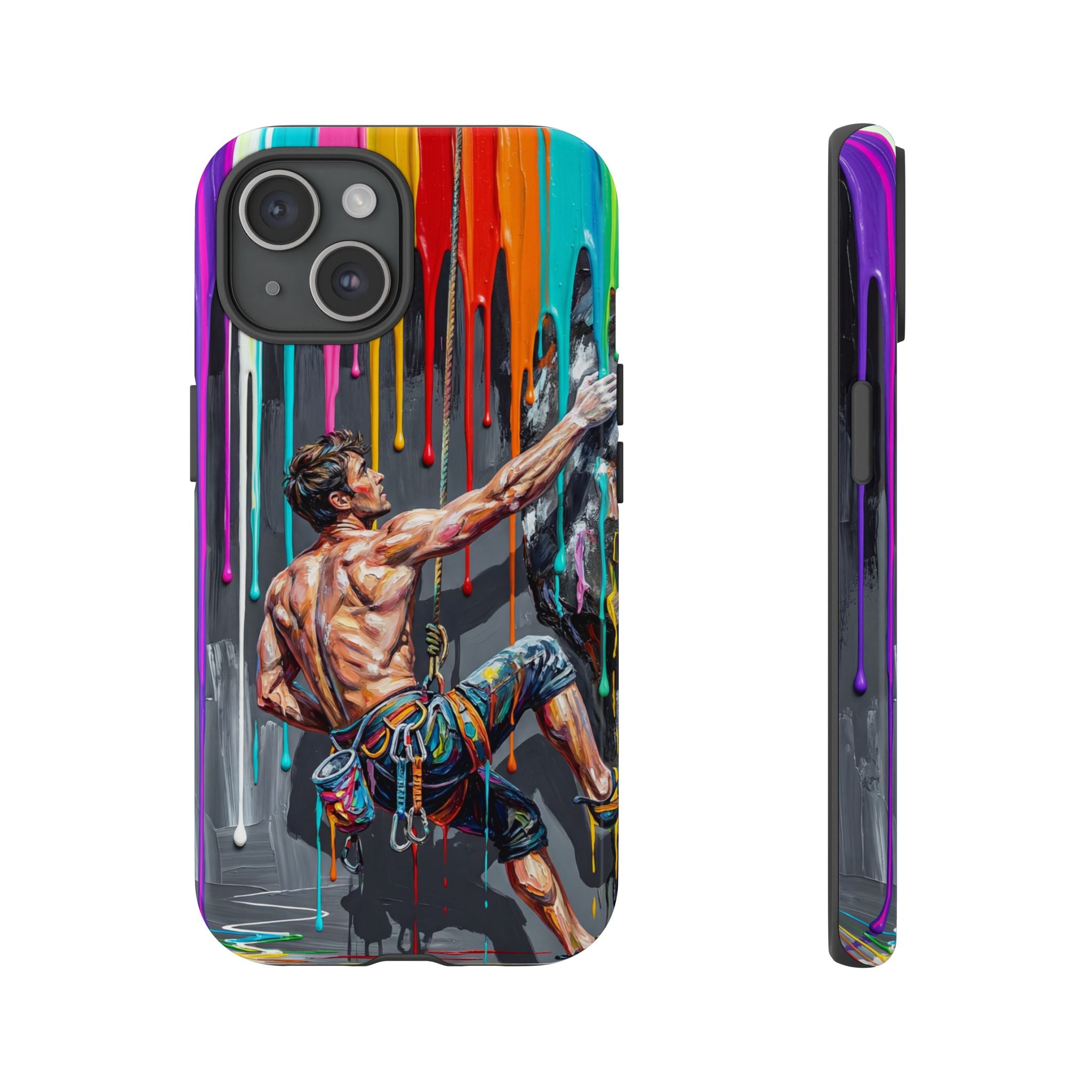 Colourful Rock Climber Art Protective iPhone Case