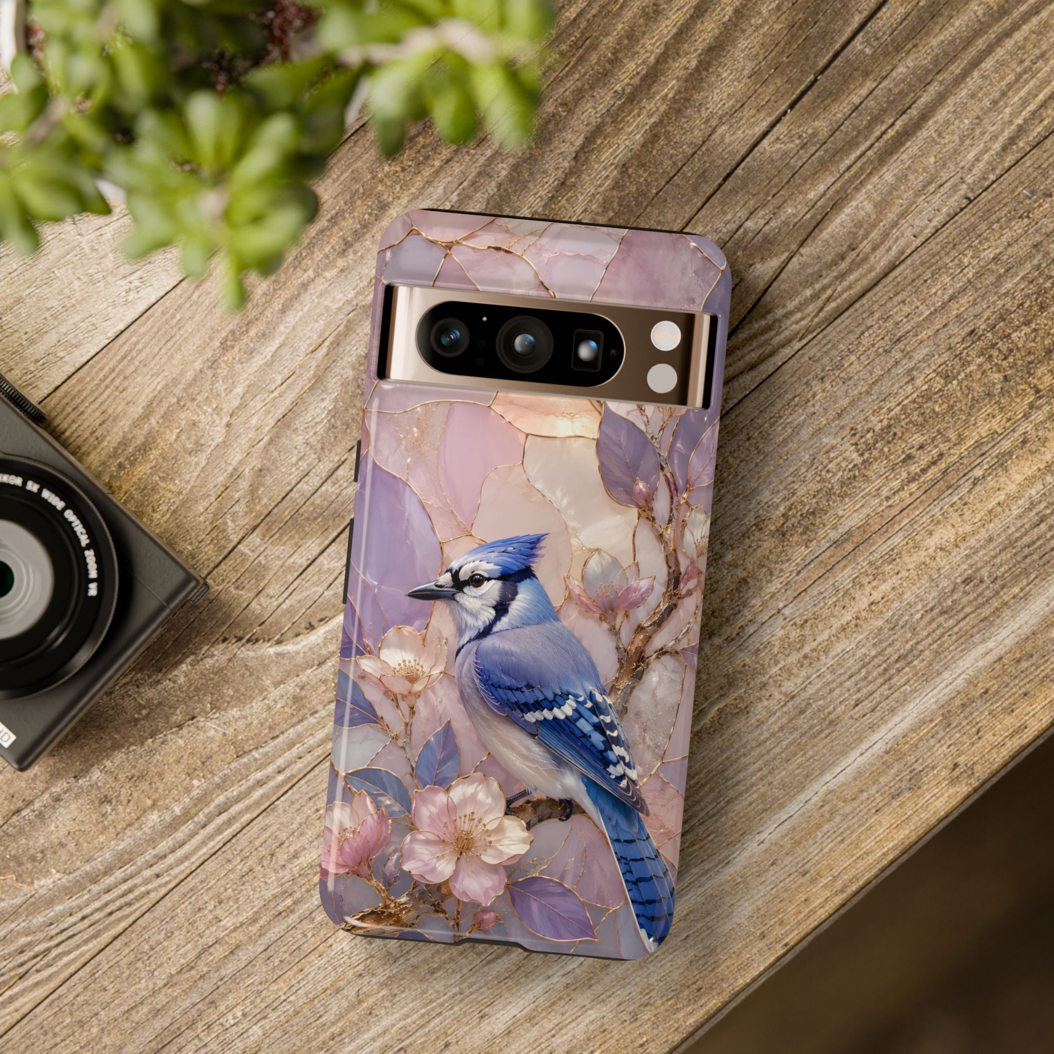 Blue Jay Google Pixel Phone Case | Bird Floral Phone Case