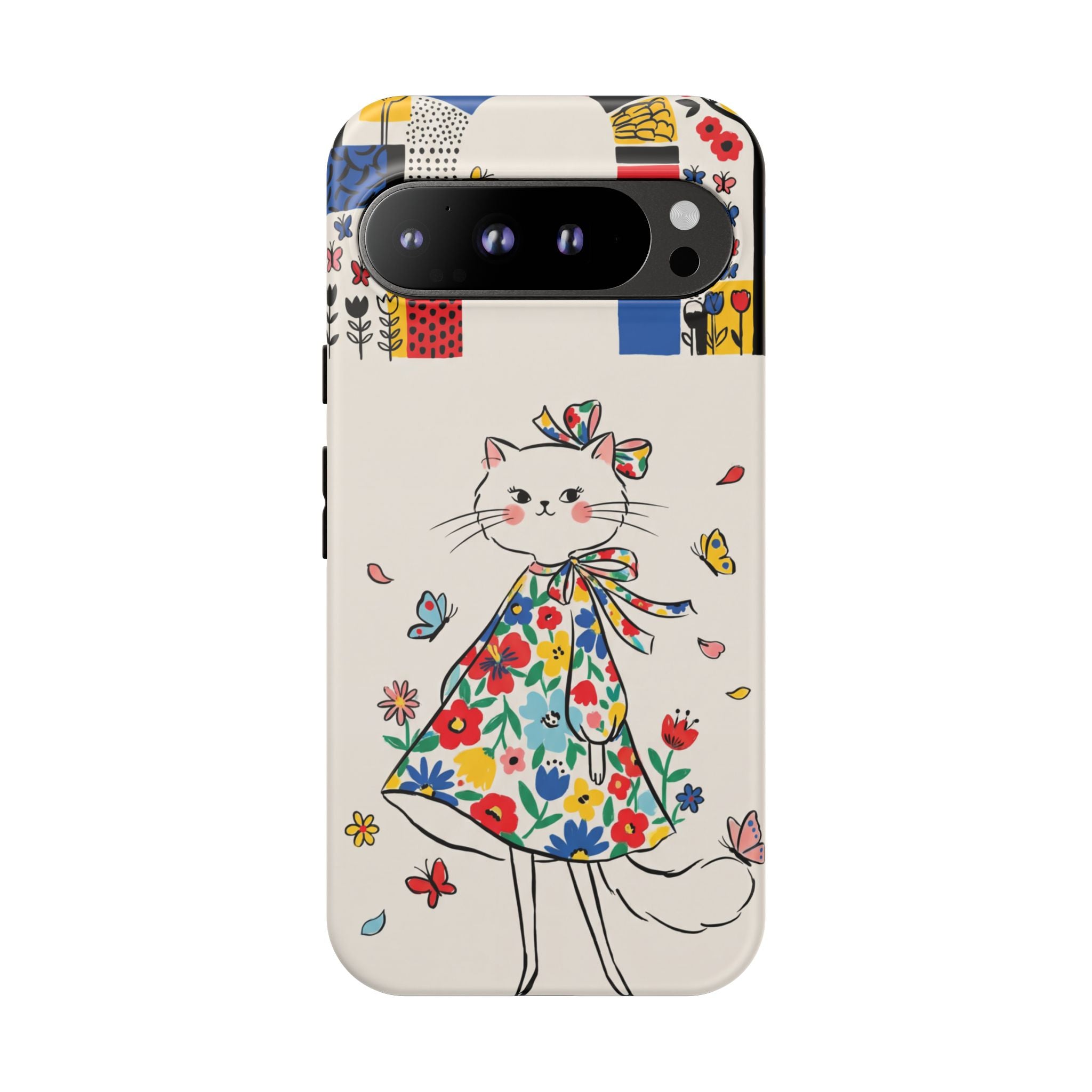 Floral Kitty Google Pixel Phone Case | Cute Cat