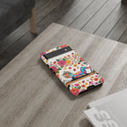 Autumn Floral Pilates Google Pixel Phone Case | Colorful Rainbow Pilates Cat on Falling Leaves