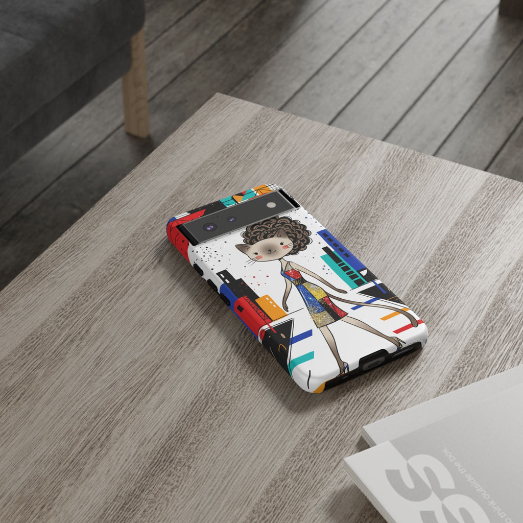 Cover per Google Pixel Catwalk City | Gatto carino alla moda