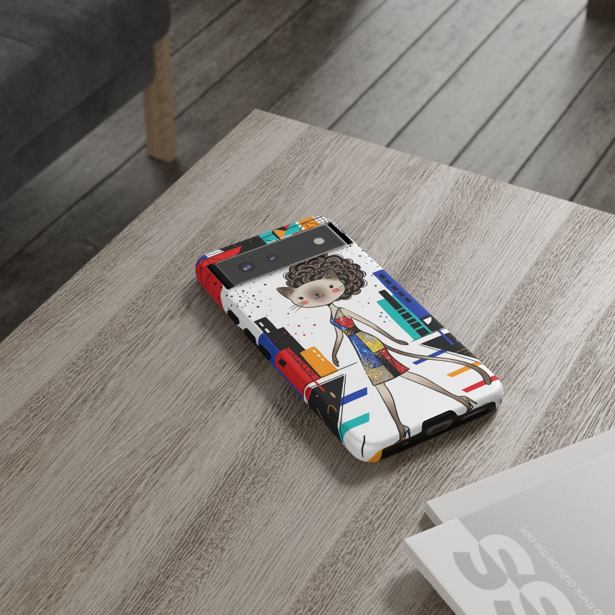 Cover per Google Pixel Catwalk City | Gatto carino alla moda