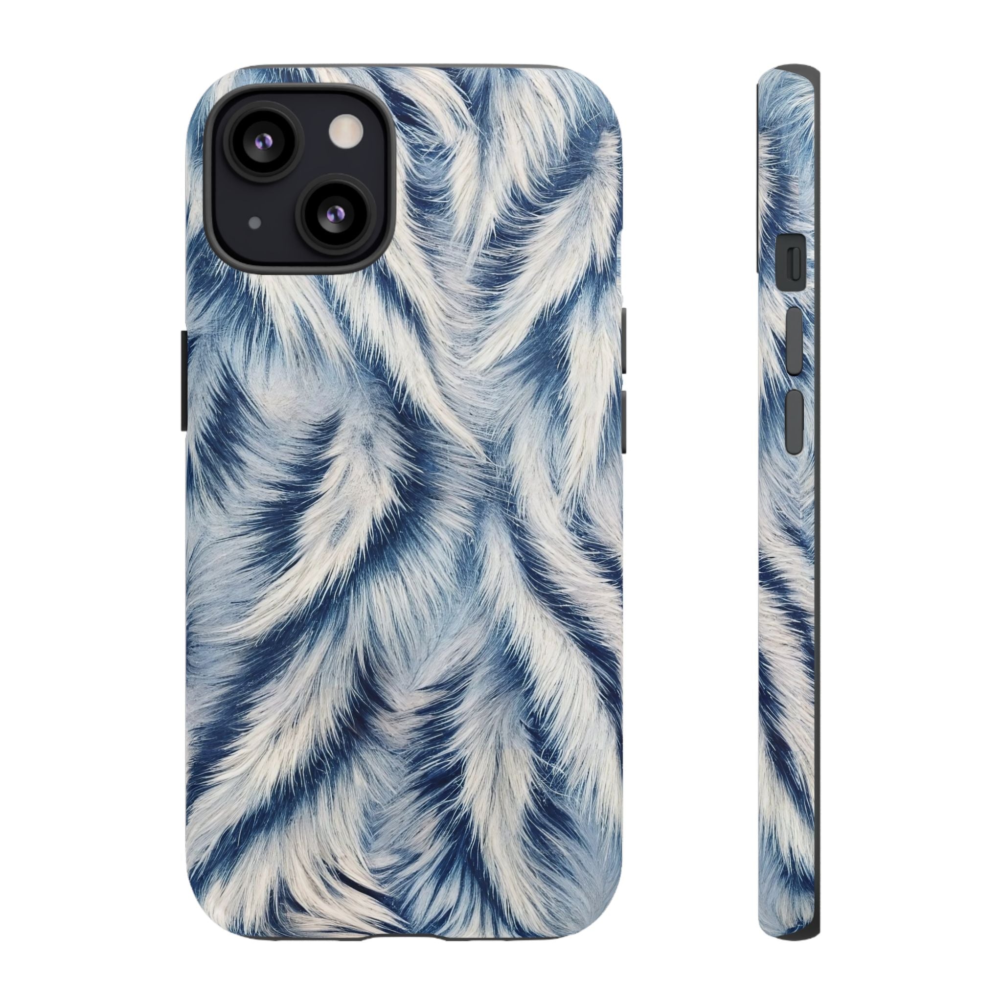 Blue Faux Fur Texture Protective Tough iPhone Case