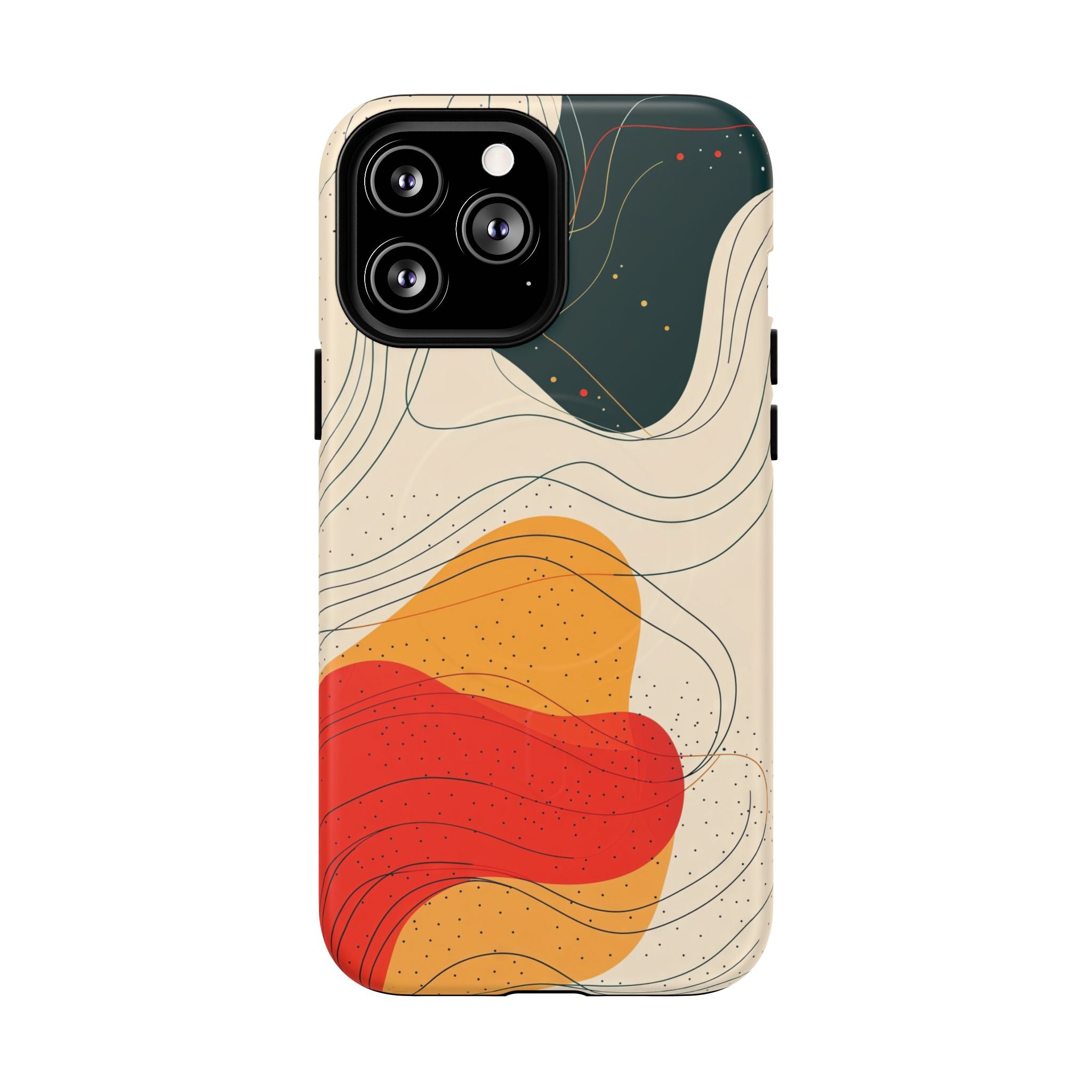 Abstract Retro Waves MagSafe iPhone Case | Colourful Modern Art