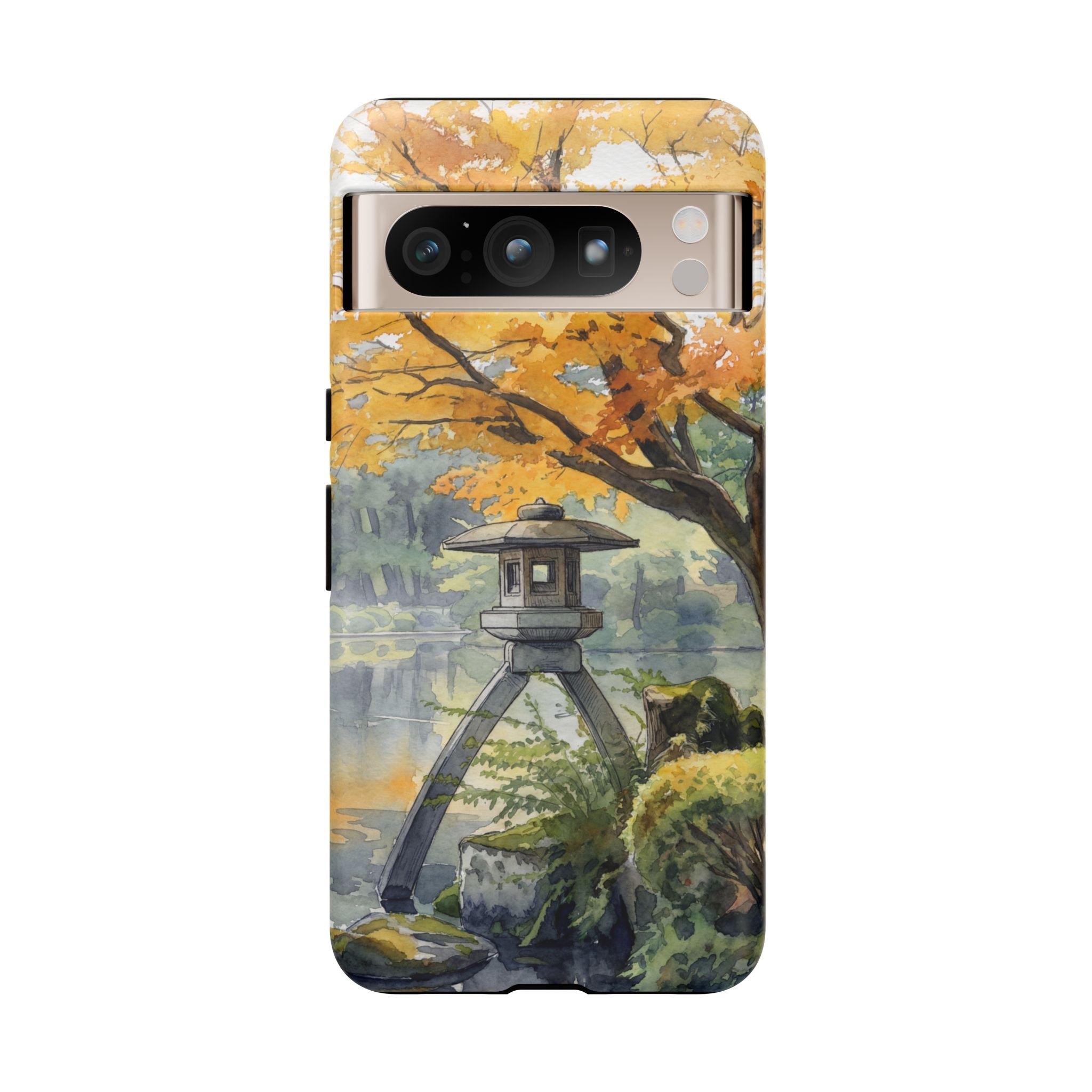 Autumn Japanese Garden Google Pixel Phone Case | Scenic Lantern Fall