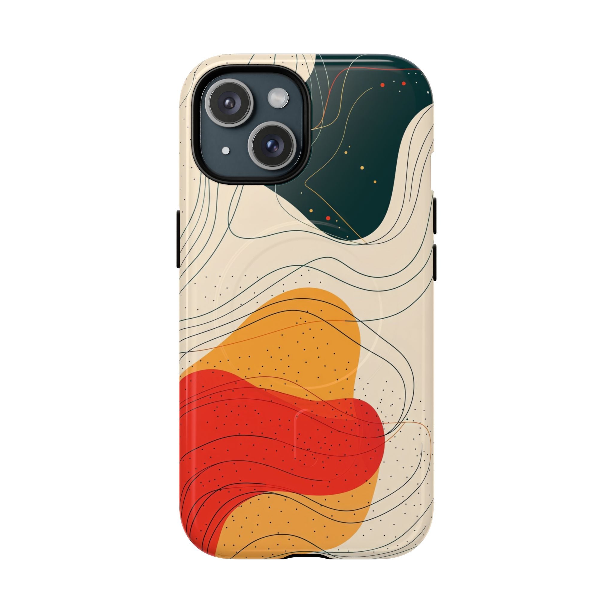 Abstract Retro Waves MagSafe iPhone Case | Colourful Modern Art