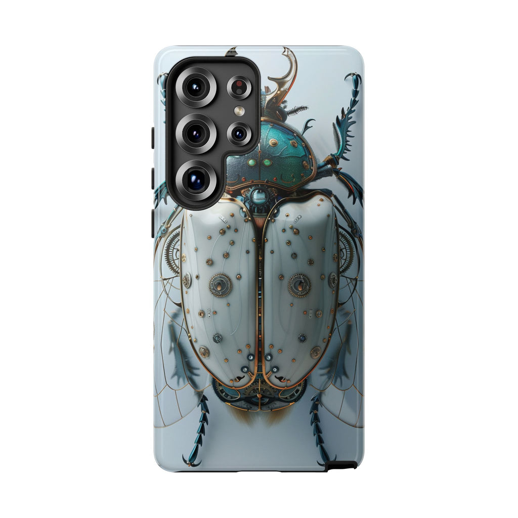 Steampunk White Beetle Protective Tough Samsung Galaxy Case