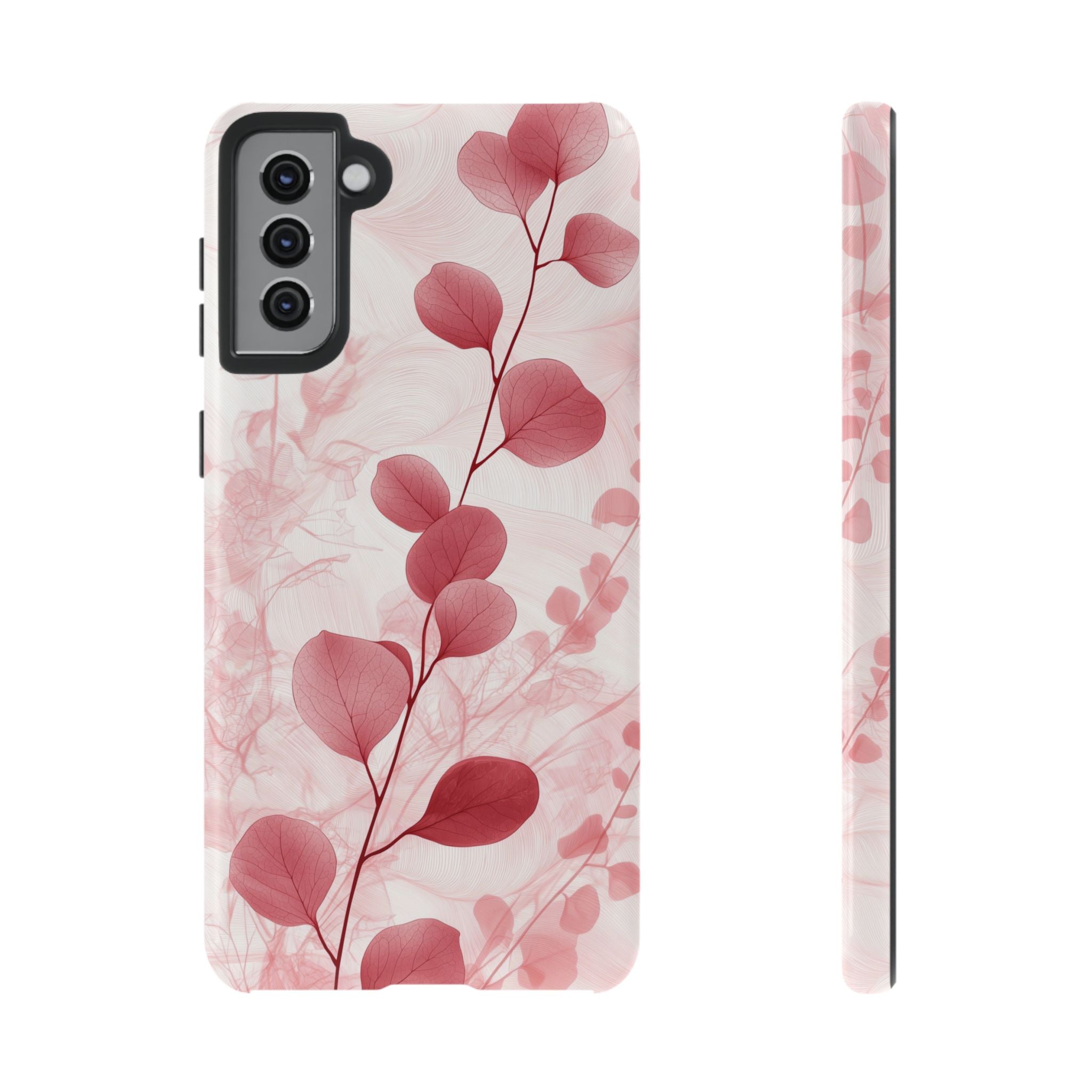 Pink Botanical Floral Eucalyptus Samsung Galaxy Phone Case