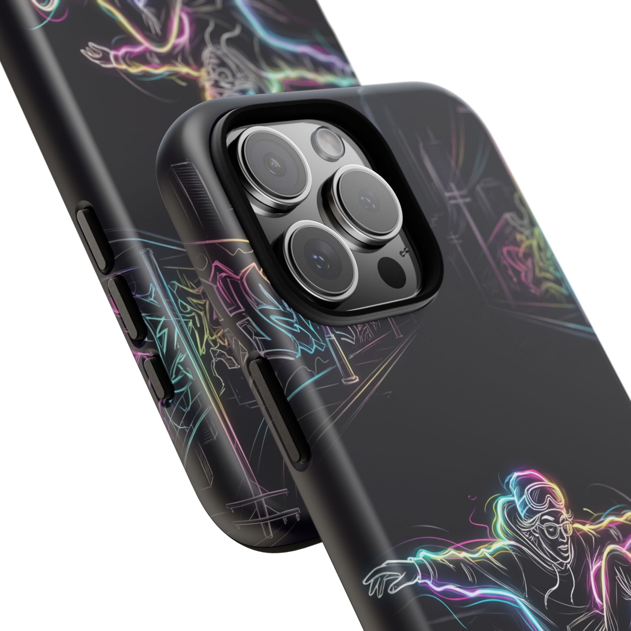 Neon Skateboard iPhone Case | Glow Skatepark Protective Cover