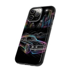 Neon Muscle Car iPhone Case | Retro City Nightscape