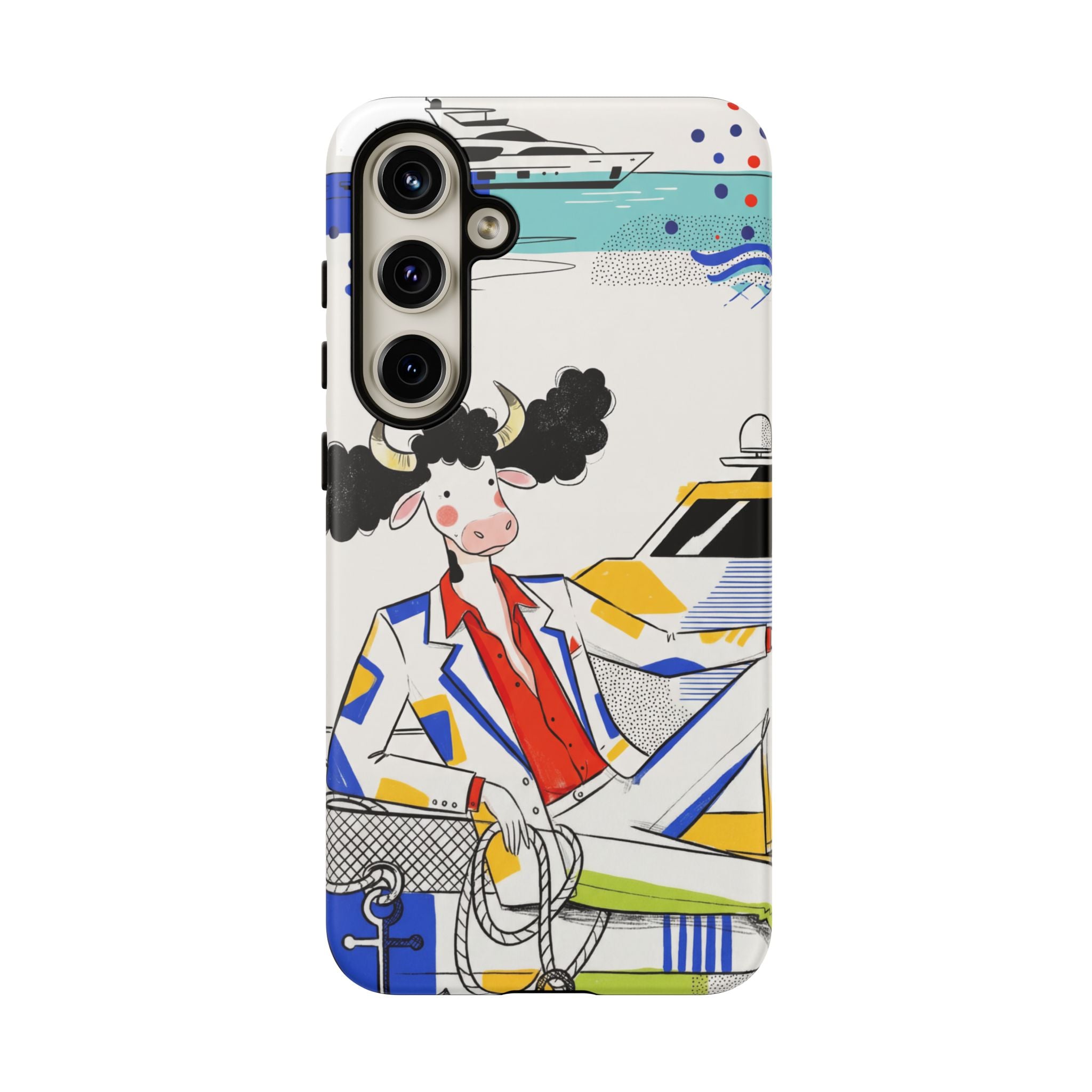 Nautical Cow Graphic Protective Samsung Galaxy Phone Case