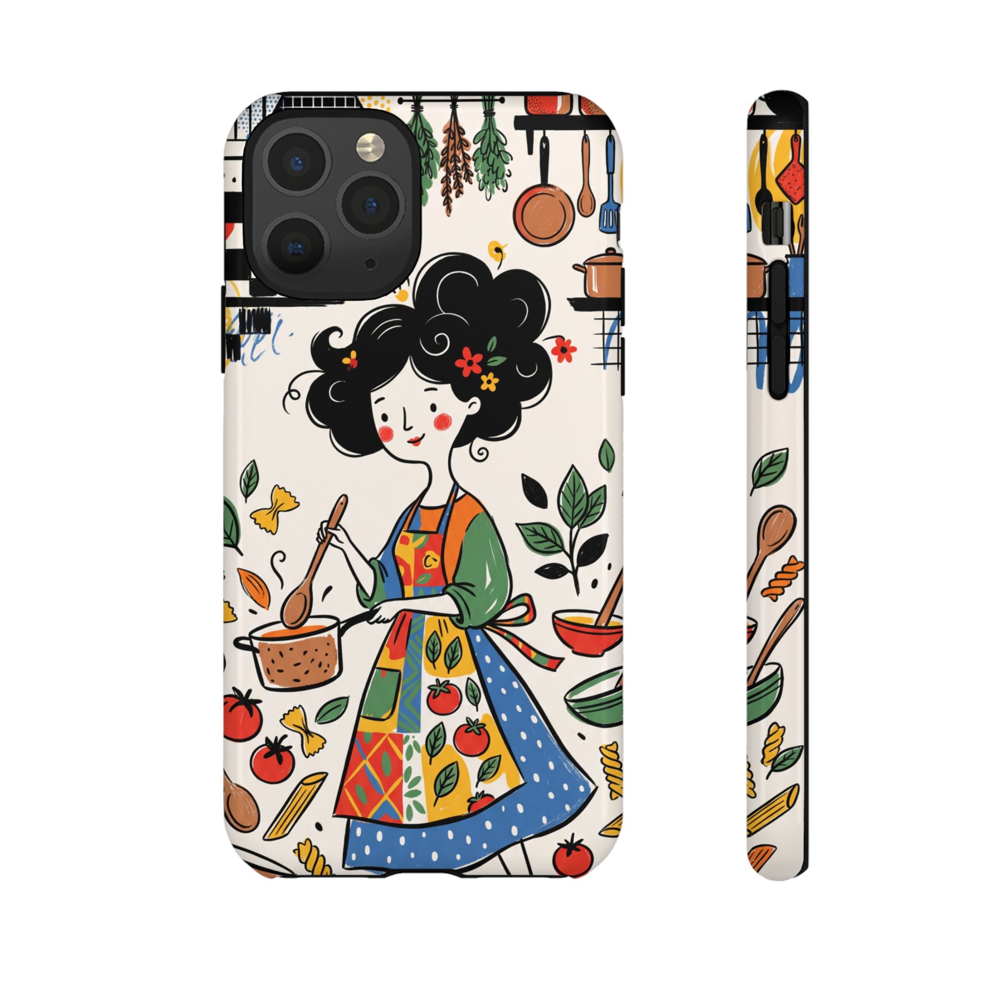 Whimsical Chef Kitchen Illustration iPhone Case