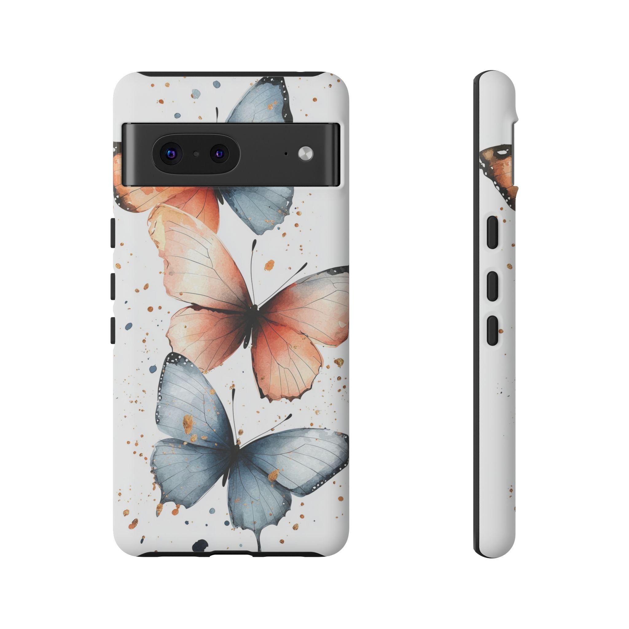 Watercolour Blue & Peach Butterfly Tough Google Pixel Case