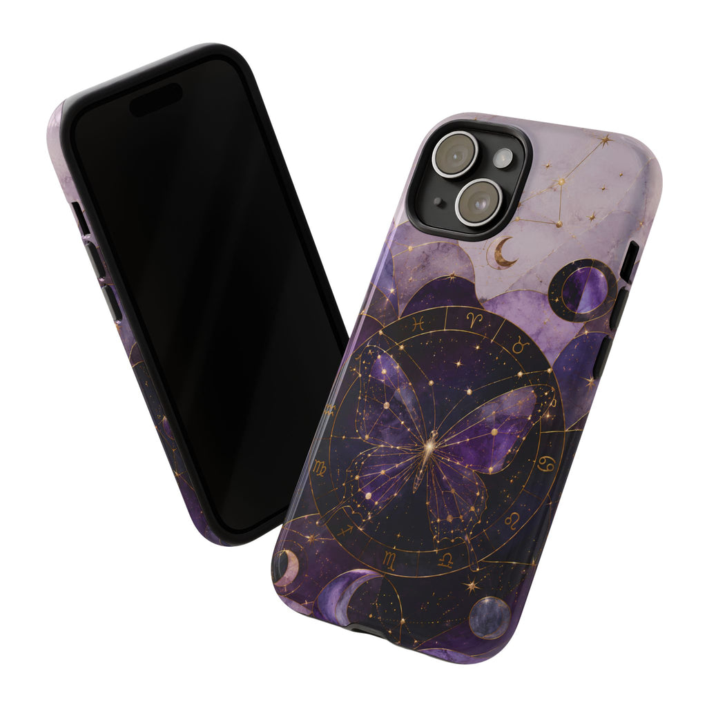 Celestial Butterfly iPhone Case | Zodiac Moon Phase iPhone Case