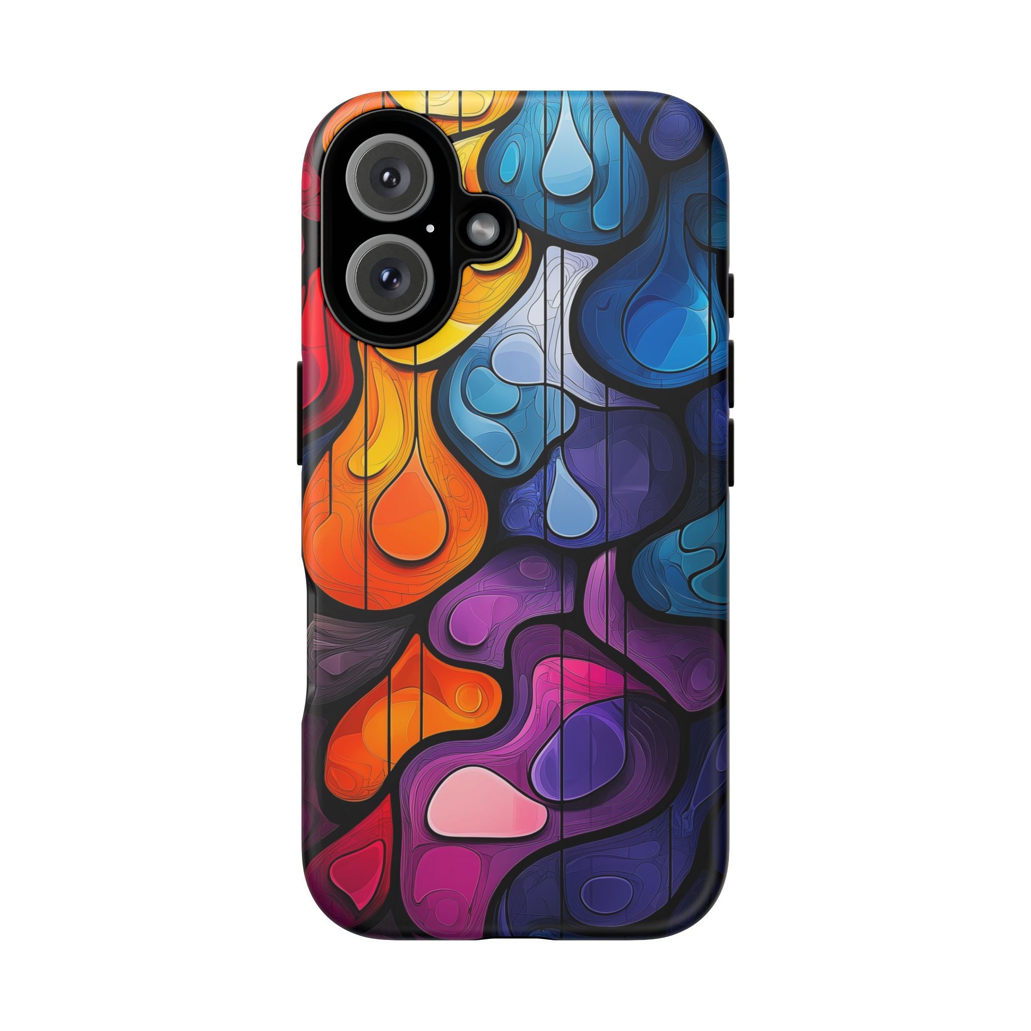 Abstract Colourful Drop iPhone Case — Vibrant Stained-Glass