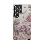 Custodia per telefono Samsung Galaxy Luna con Leopardo Floreale | Cover protettiva botanica vintage rosa