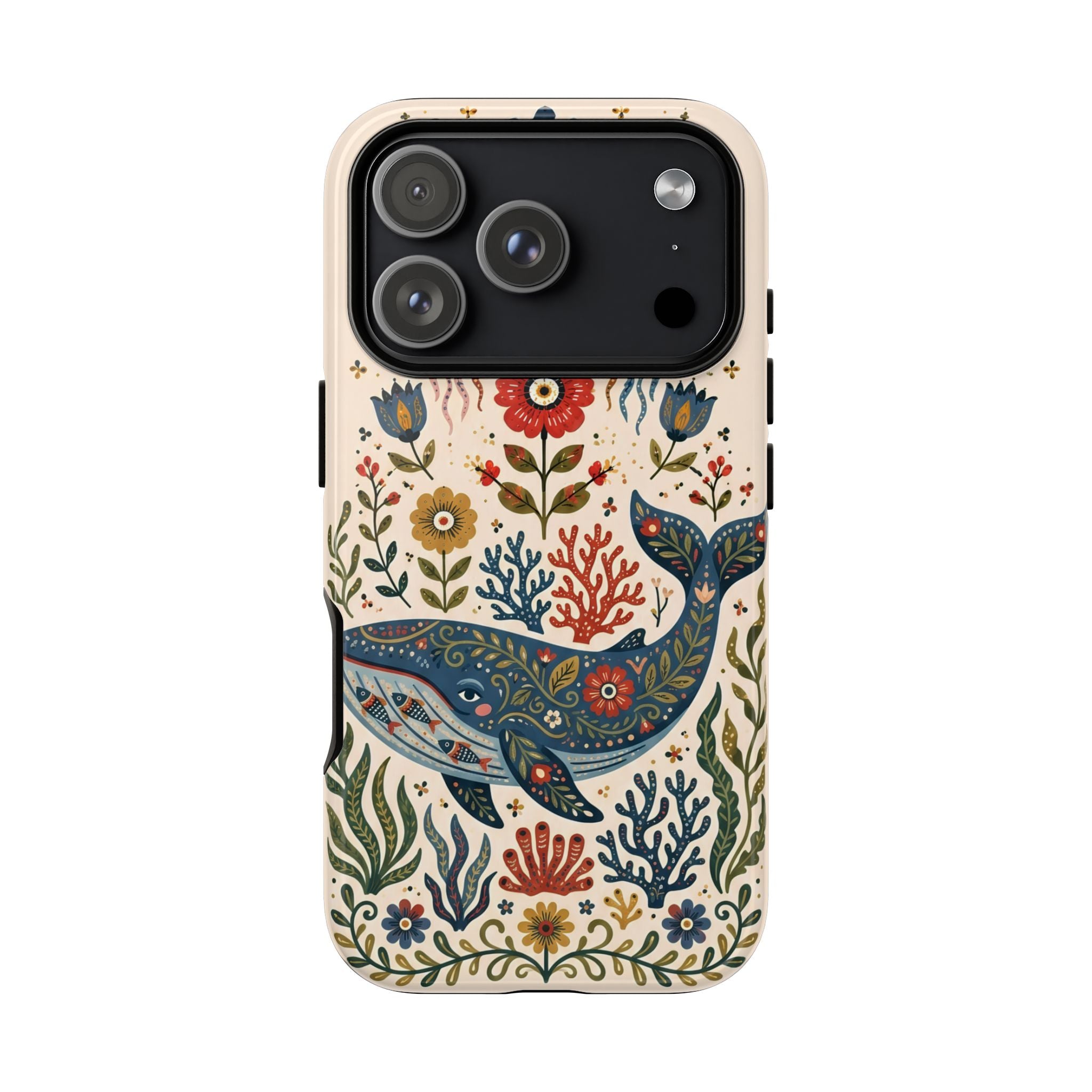 Floral Whale iPhone Case | Boho Marine Pattern Tough Case