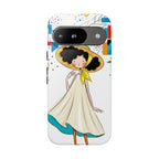 Graziosa custodia per Google Pixel con ragazza estiva | Custodia protettiva con illustrazione costiera stravagante