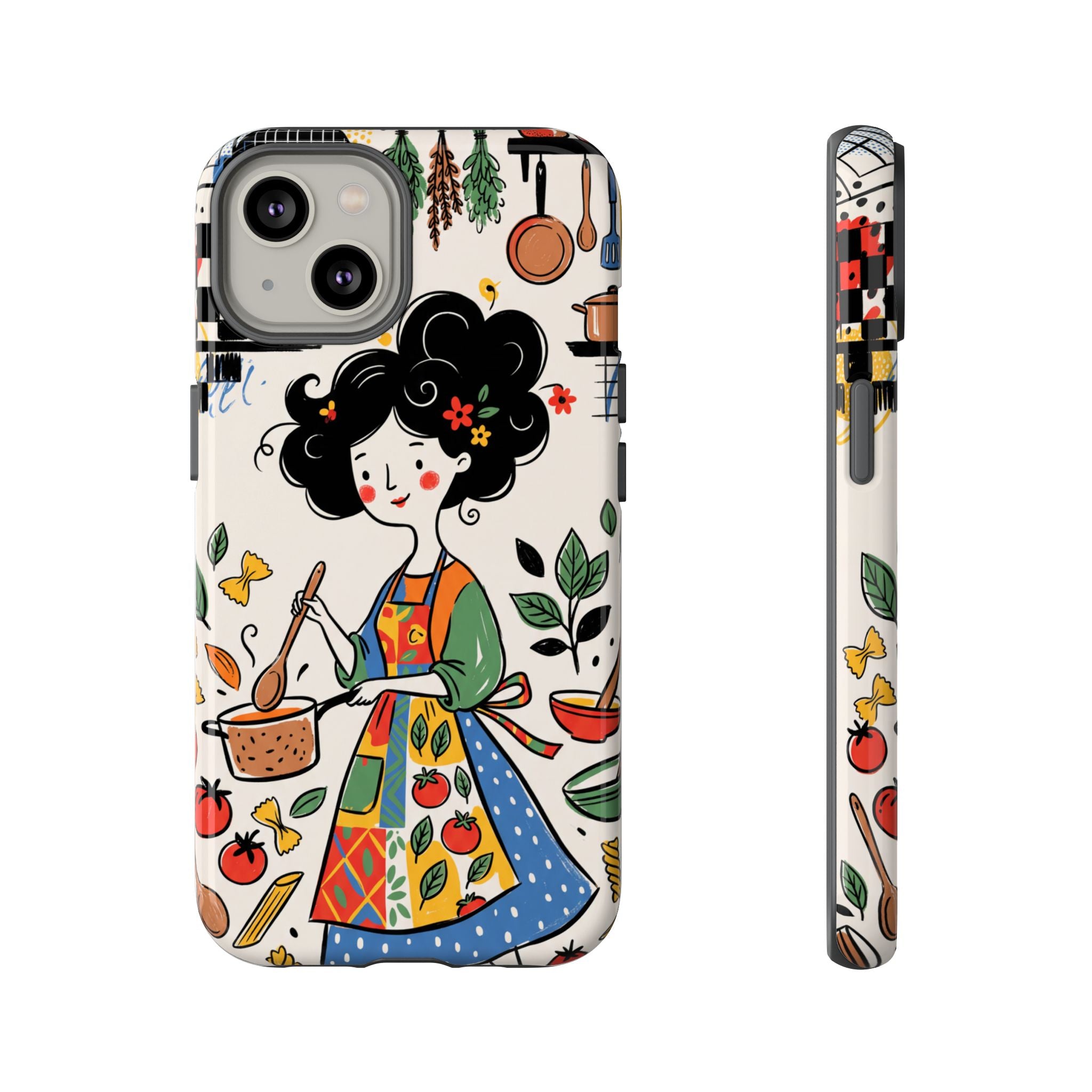 Whimsical Chef Kitchen Illustration iPhone Case