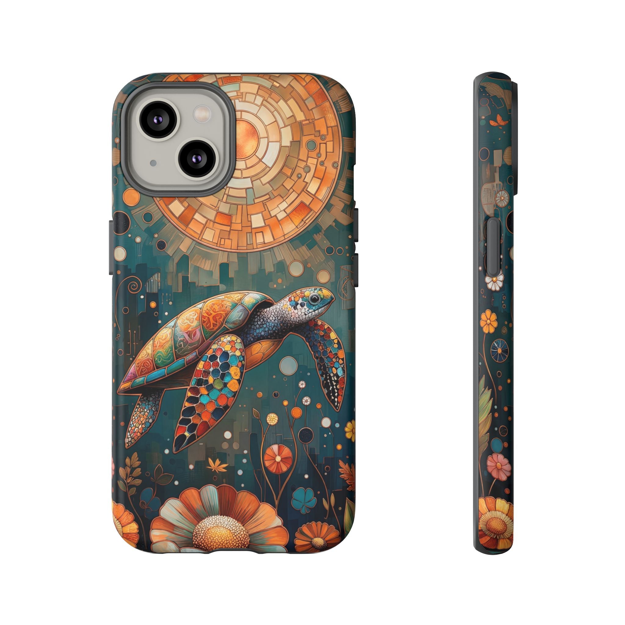 Sea Turtle Mosaic iPhone Case | Artistic Ocean Nature Protective Cover