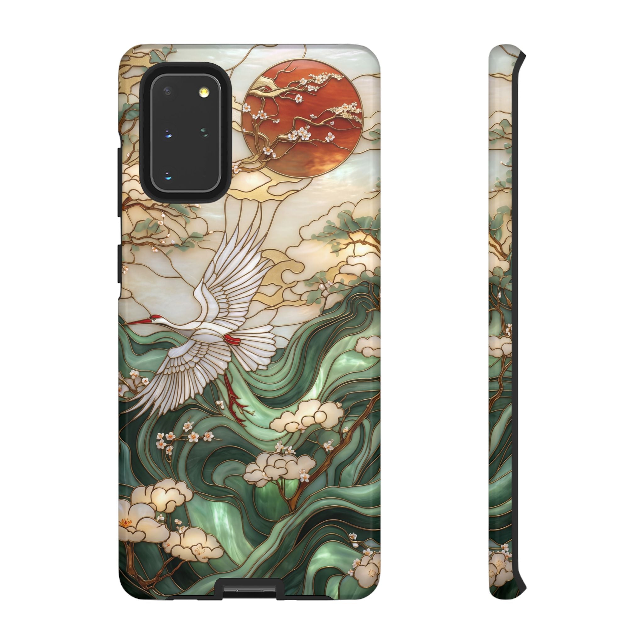 Cranes & Waves Protective Samsung Galaxy Case | Japanese-Inspired Art Phone Cover