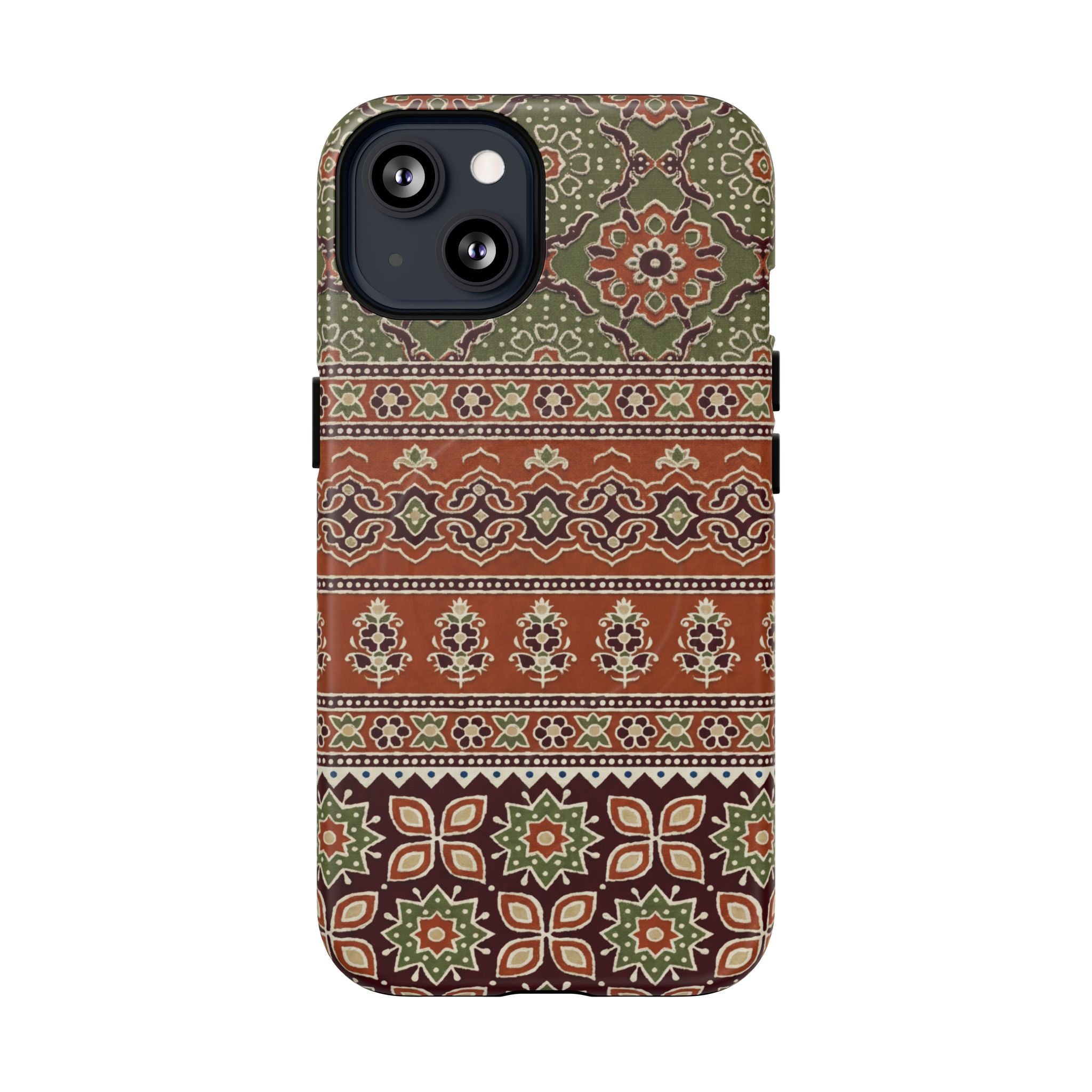 Batik Floral Protective Tough MagSafe iPhone Case