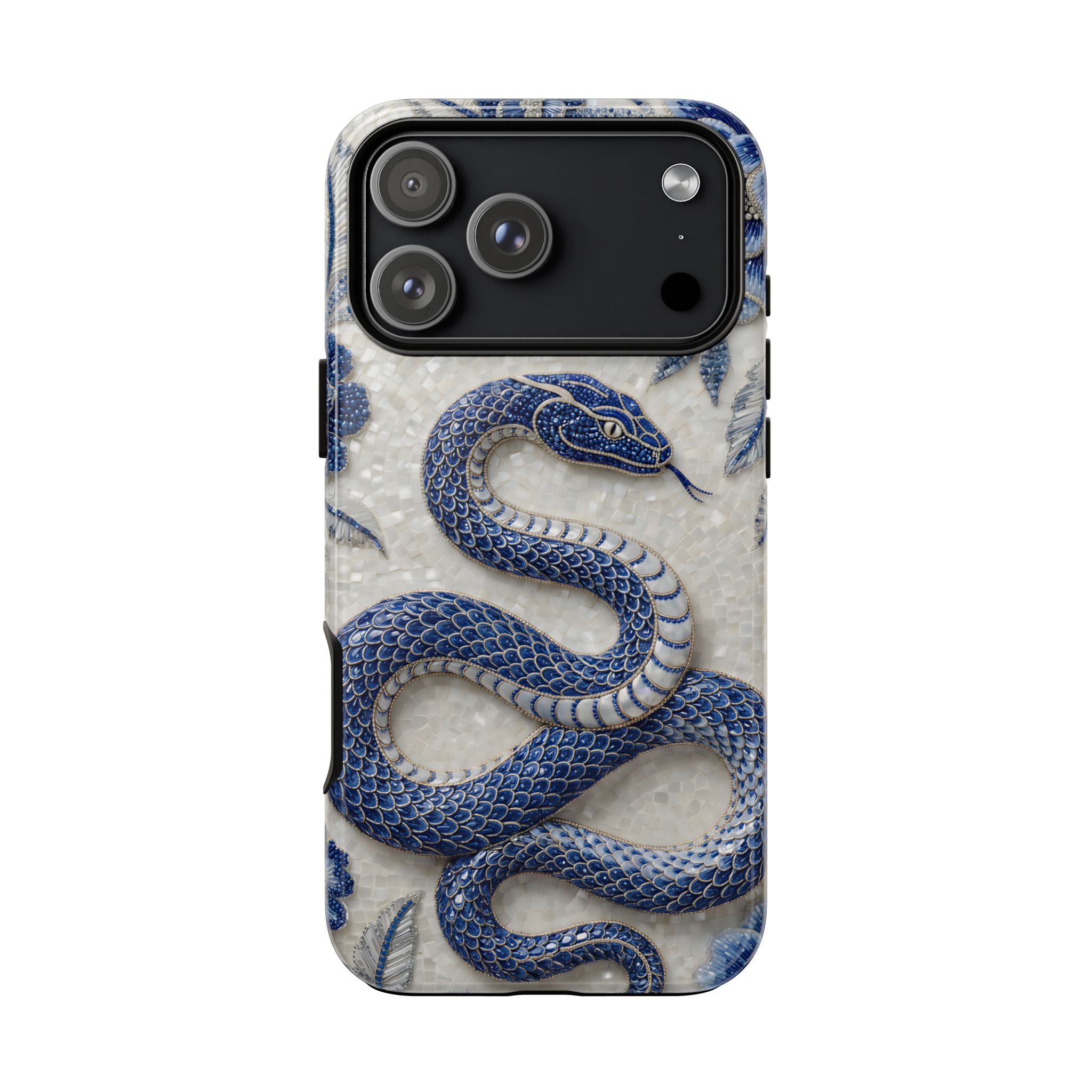 Asian Zodiac Snake iPhone Case | Blue & White Porcelain Slim Shockproof Case | Year of the Snake