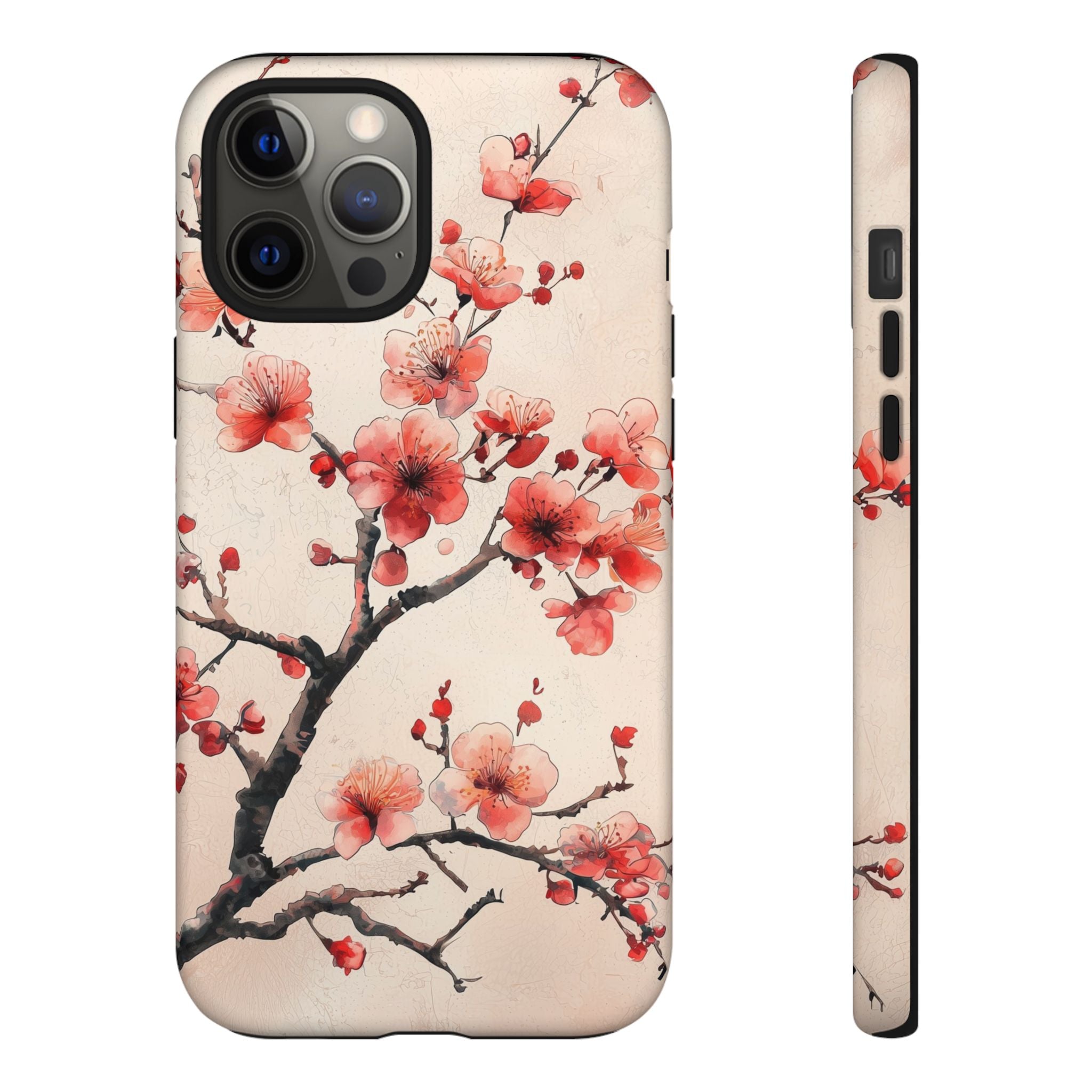 Cherry Blossom iPhone Case | Floral Tough Case with Pink Blossom Branch Design