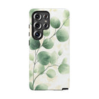 Botanical Eucalyptus Tough Samsung Galaxy Phone Case | Green Watercolour Leaf