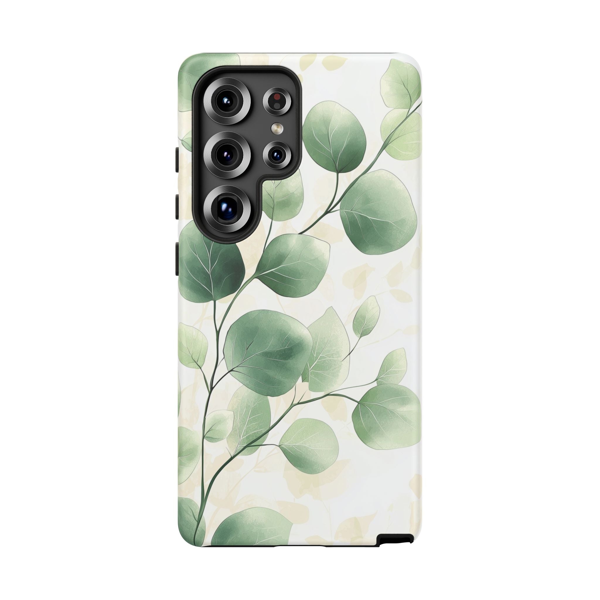 Botanical Eucalyptus Tough Samsung Galaxy Phone Case | Green Watercolour Leaf