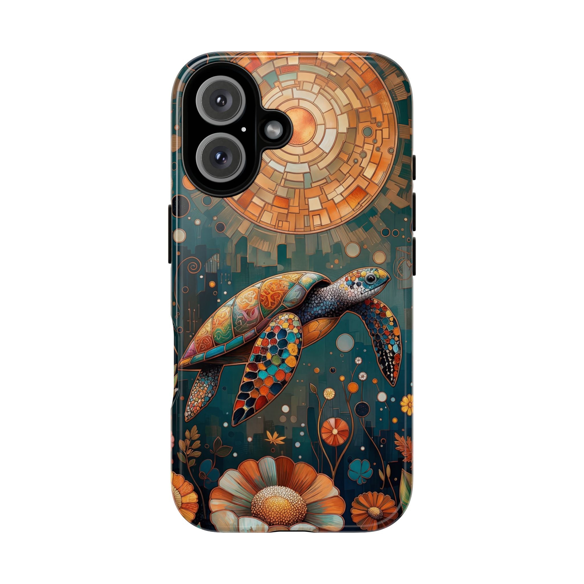 Sea Turtle Mosaic iPhone Case | Artistic Ocean Nature Protective Cover