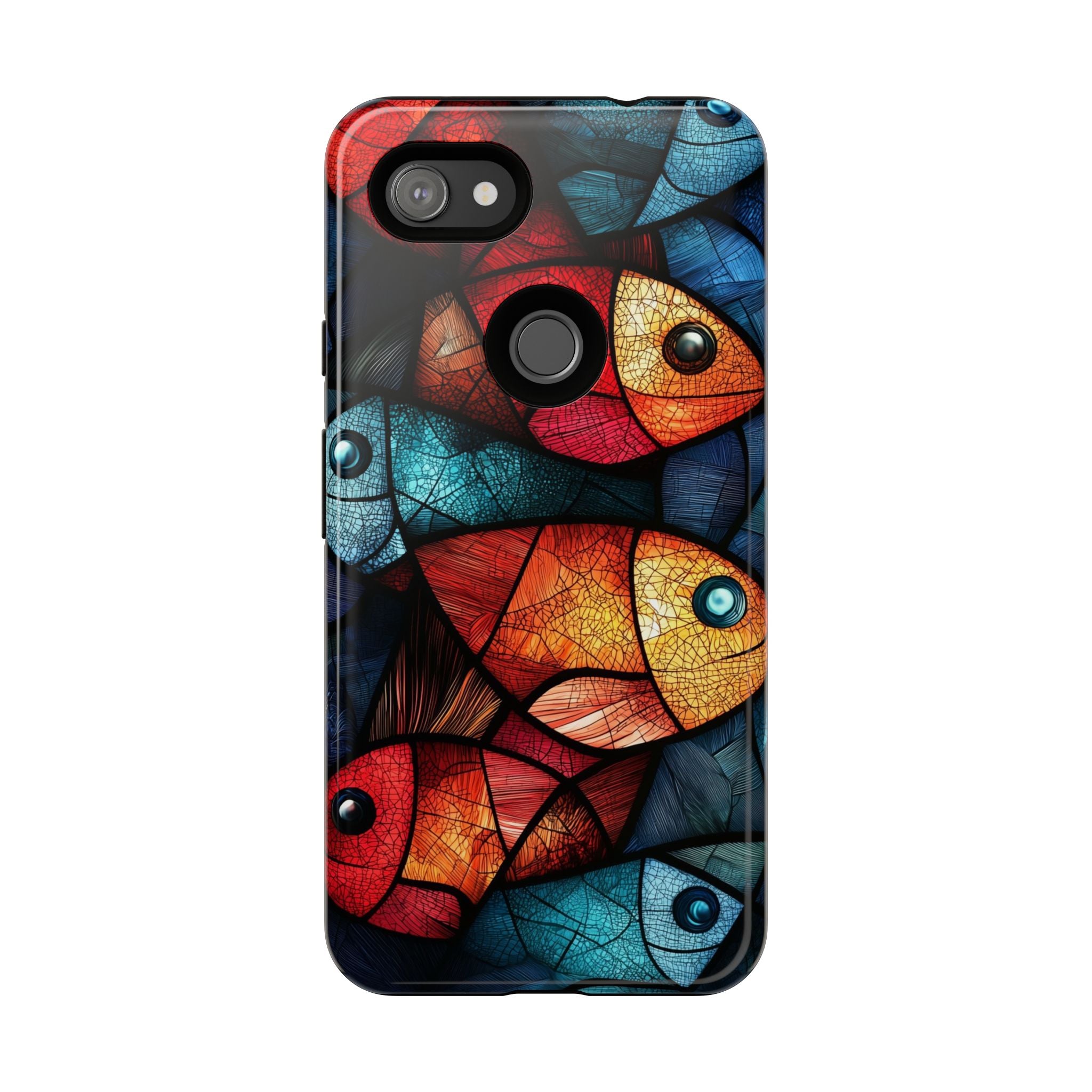 Fish Mosaic Tough Google Pixel Case — Colourful Artistic Fish Pattern