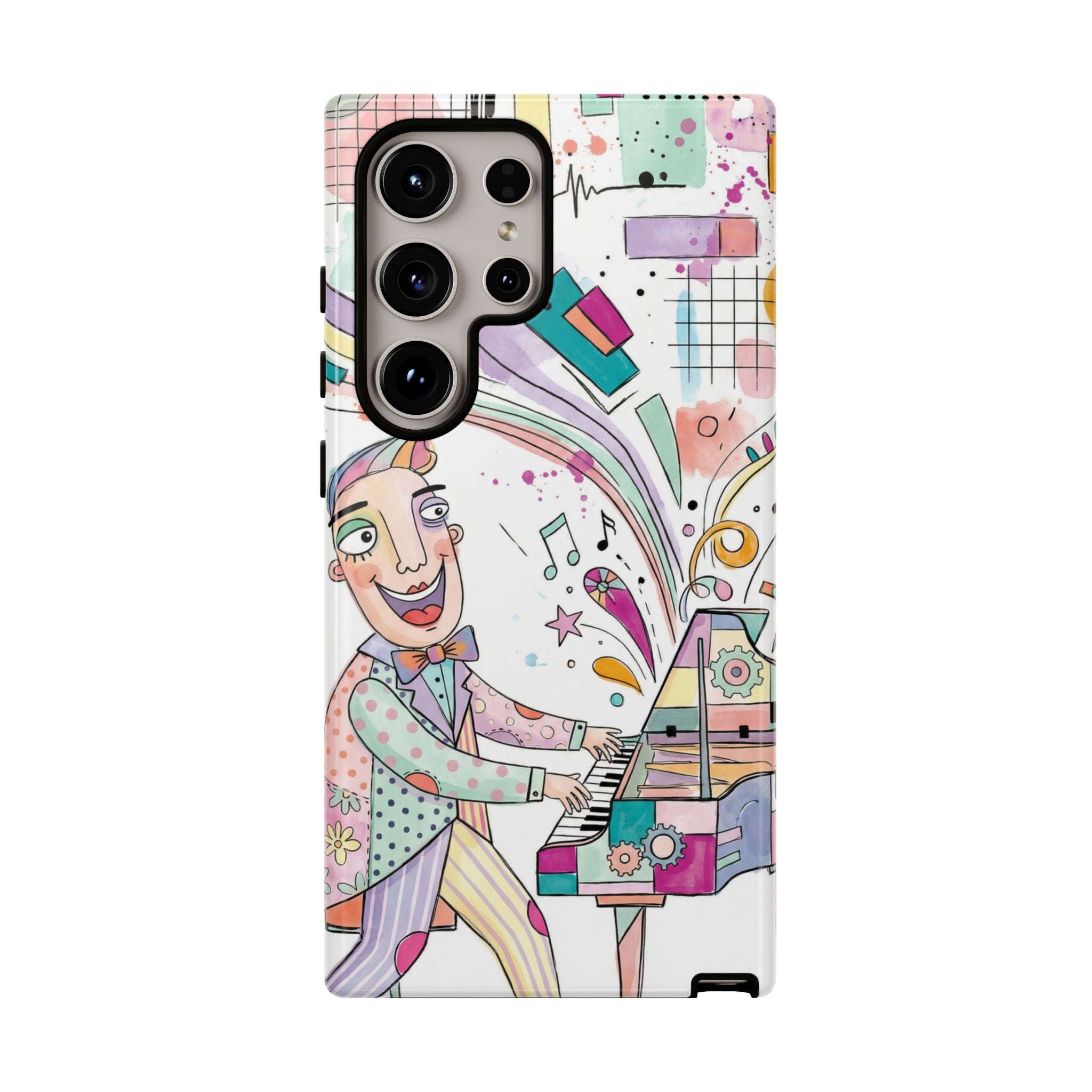 Musical Pianist Samsung Galaxy Phone Case | Colorful Whimsical Piano Art