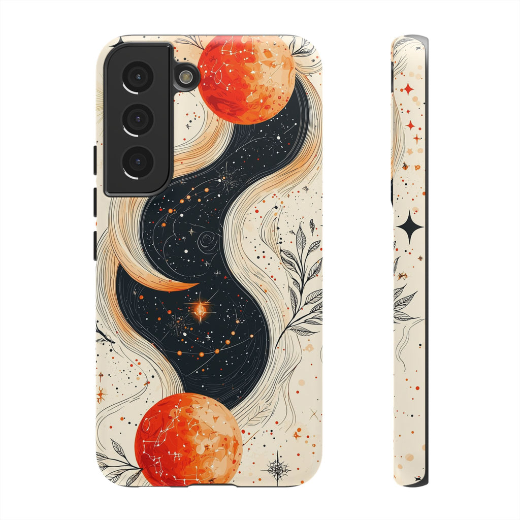 Astrology Galaxy Samsung Galaxy Case | Red Moon Celestial Waves