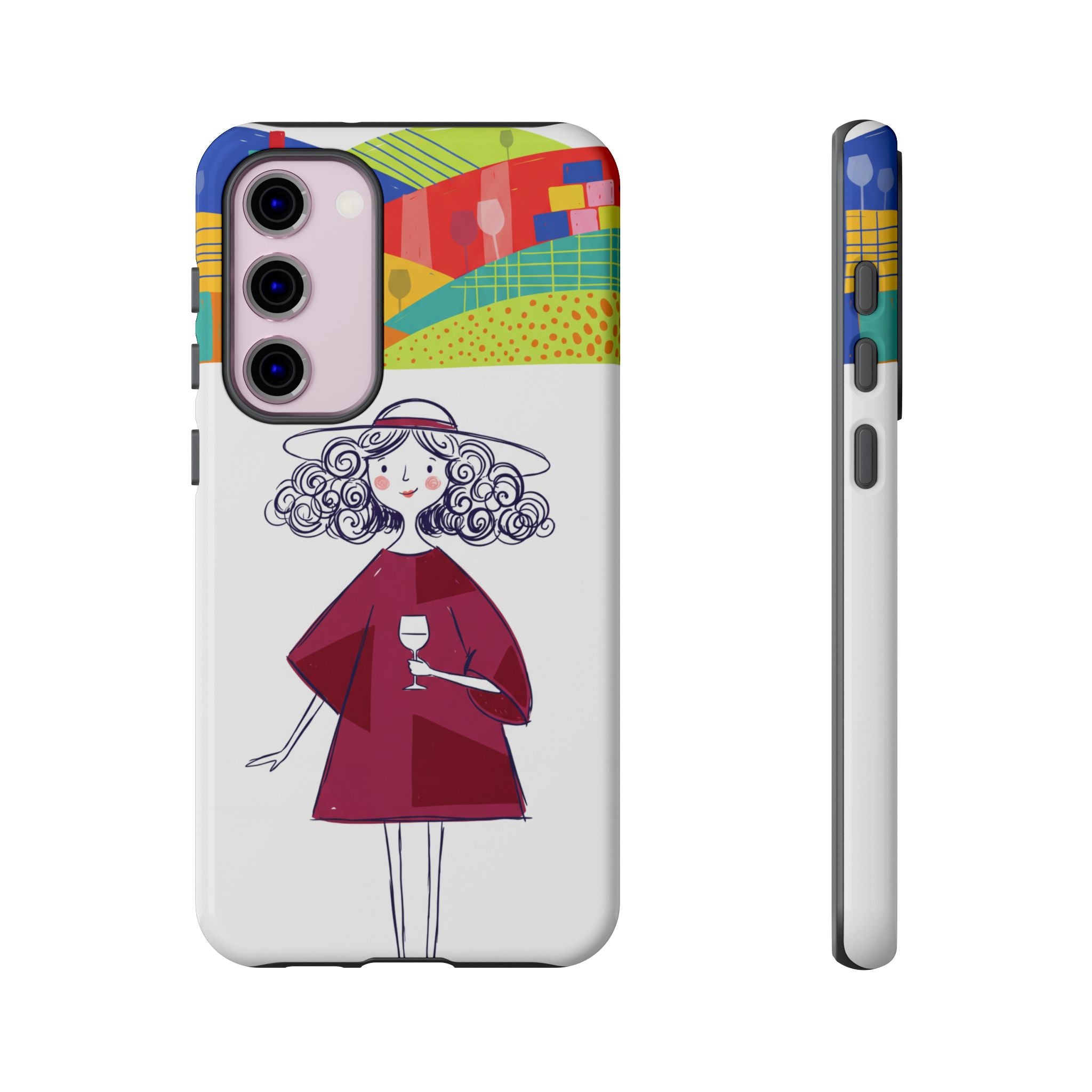 Colourful Artistic Wine Lady Samsung Galaxy Phone Case