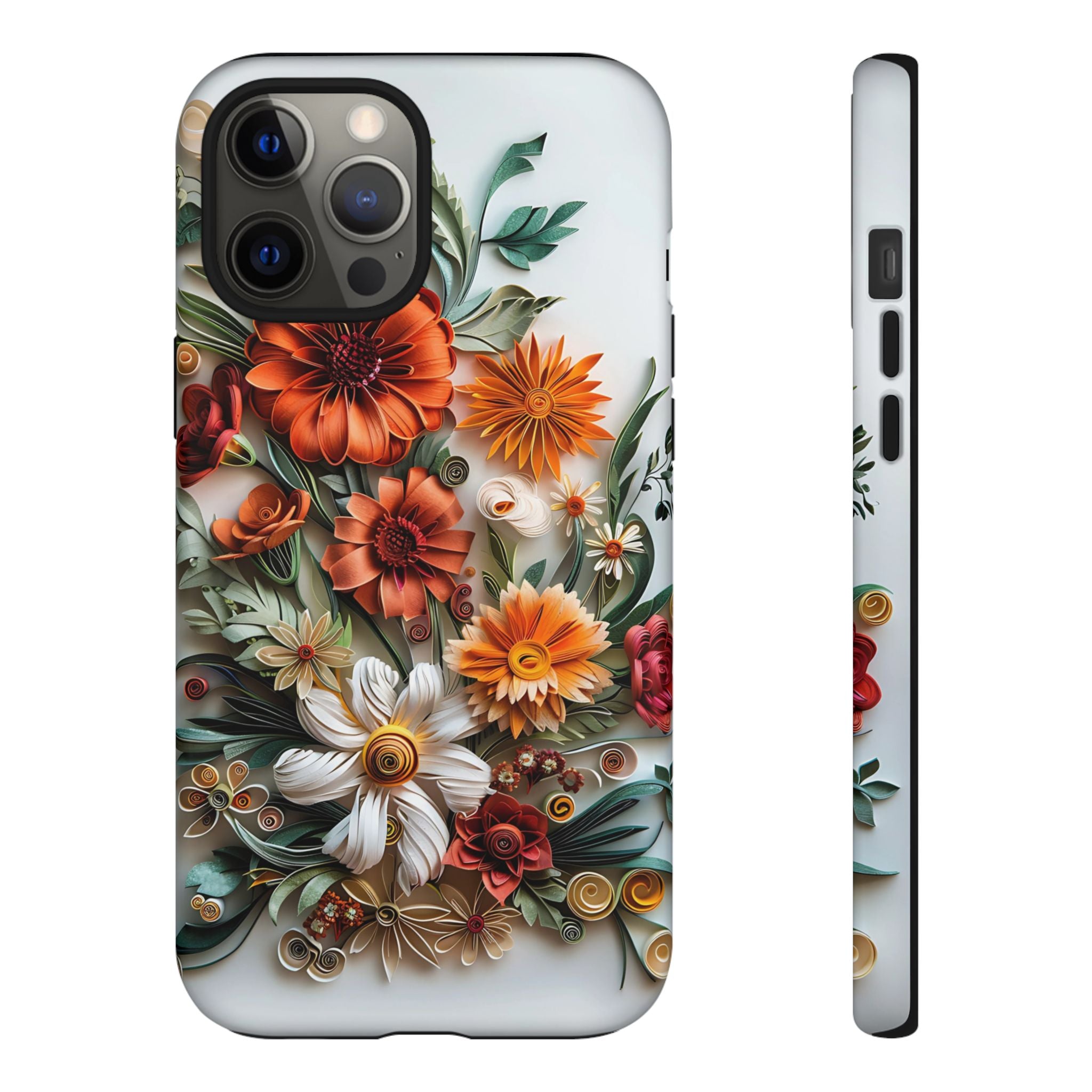 Floral Quilling Tough iPhone Case — Orange Daisy