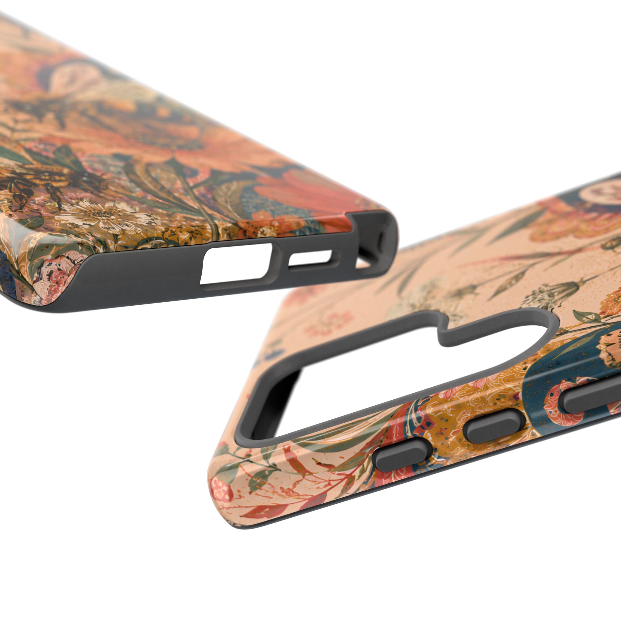 Honeybee Tough Samsung Galaxy Phone Case | Vintage Botanical Flower Cover