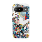 Artistic Musician Google Pixel Phone Case | Colorful Guitar Cityscape Tough Case
