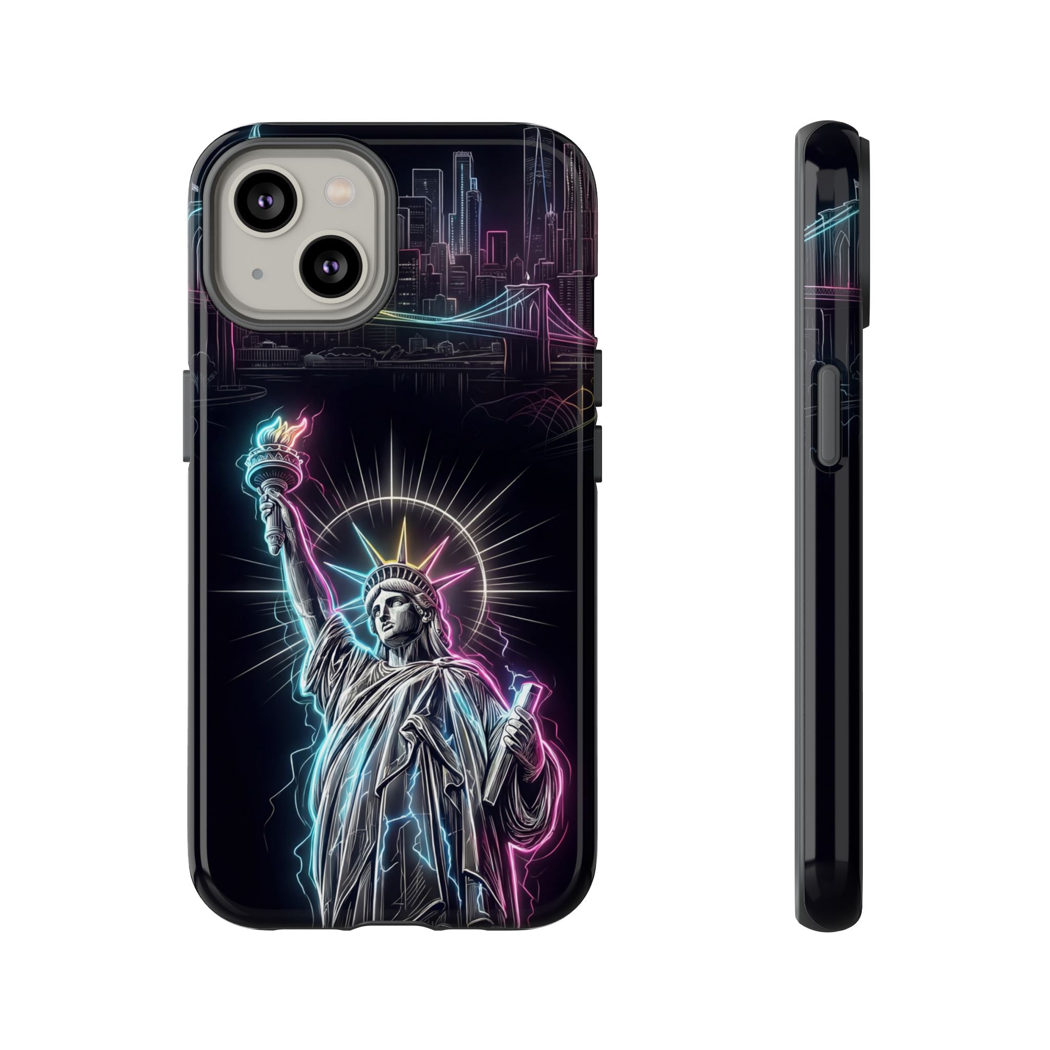 Neon Statue of Liberty Tough iPhone Case