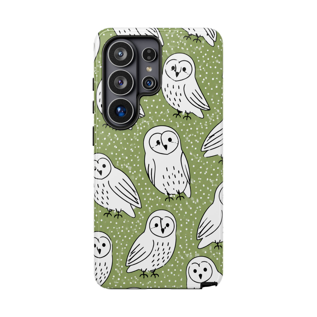 Barn Owl Samsung Galaxy Phone Case | Woodland Owl Pattern Cover