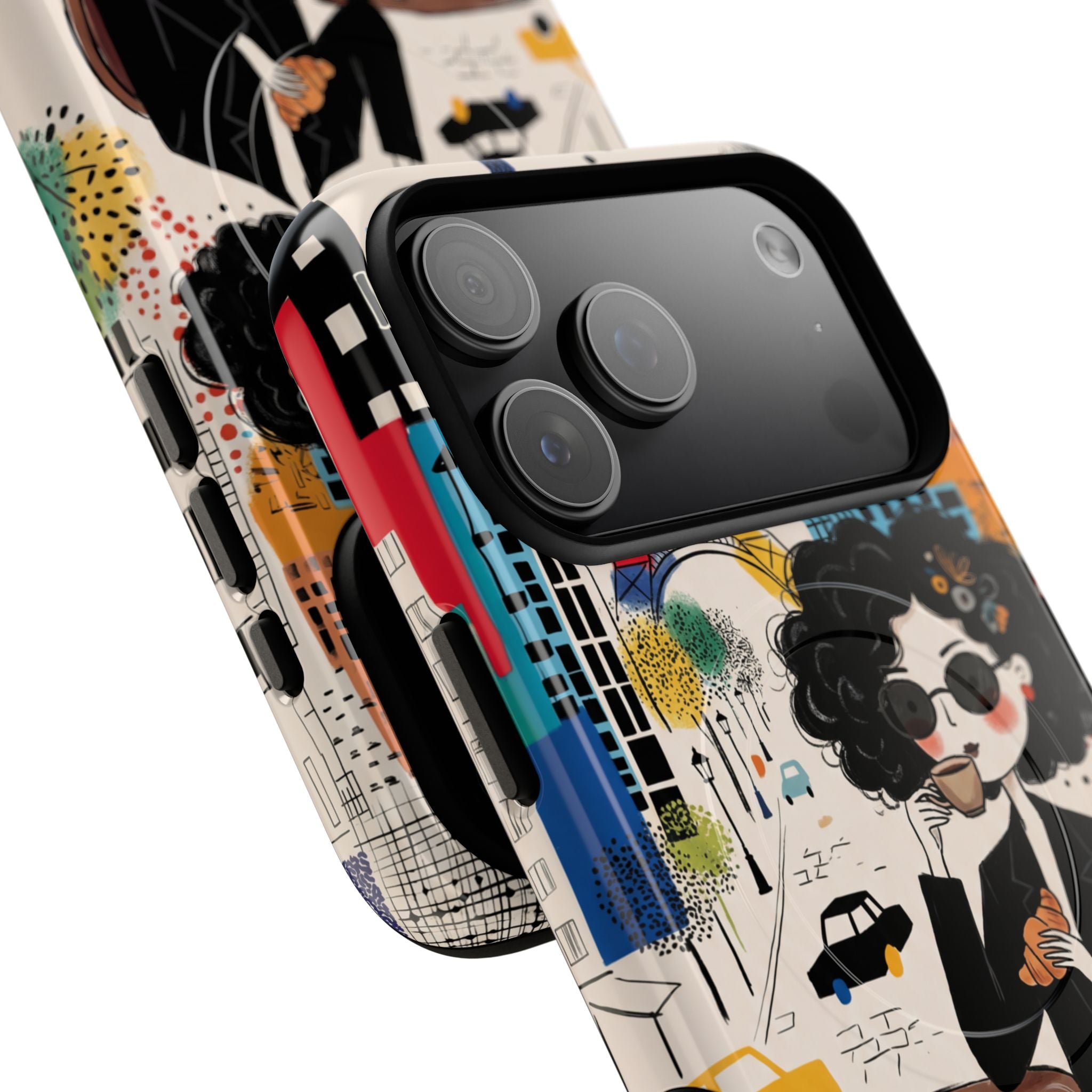 Paris Cafe Chic MagSafe iPhone Case | Stylish Woman Illustration iPhone Cover