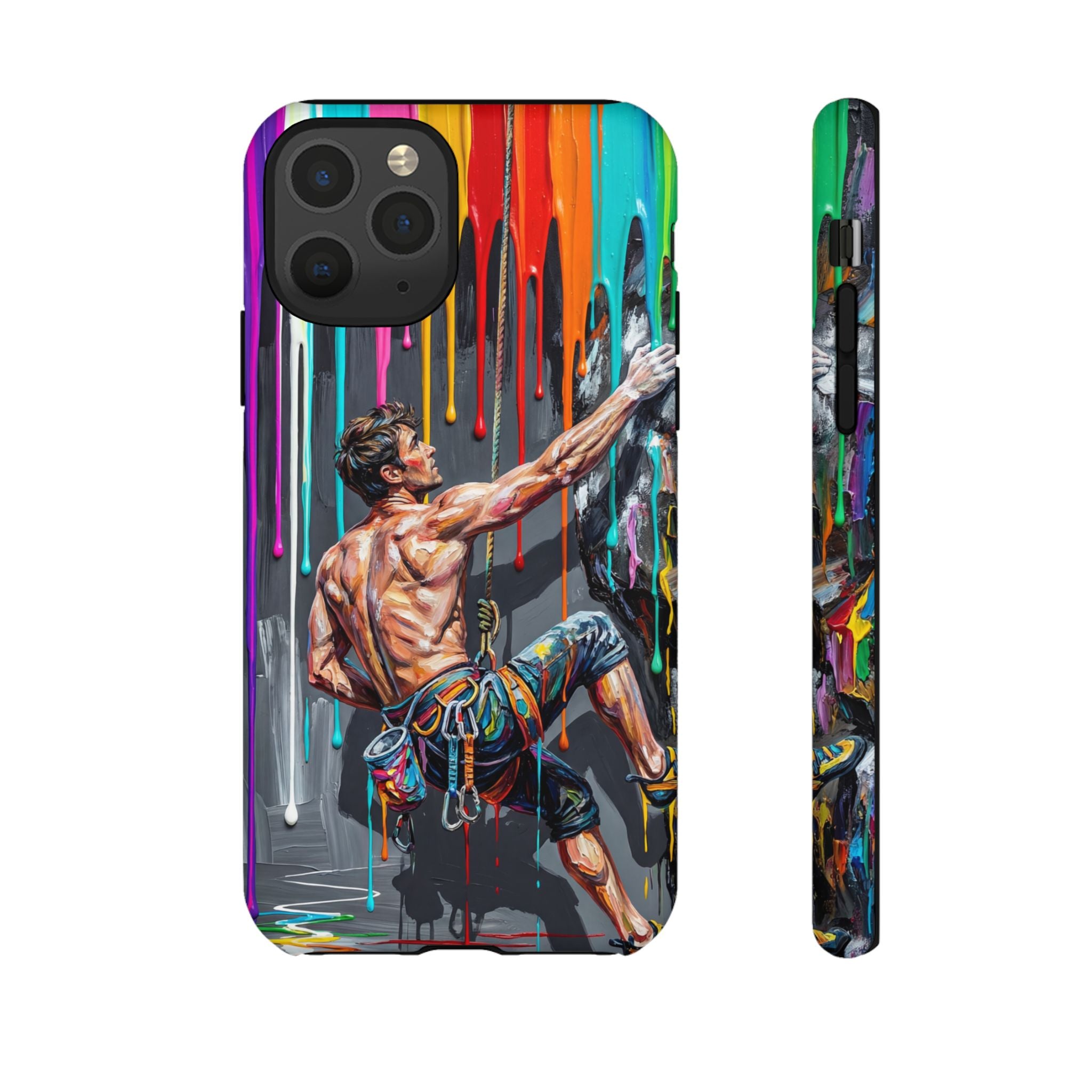 Colourful Rock Climber Art Protective iPhone Case