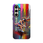 Colour Splash Tennis Samsung Galaxy Phone Case | Vibrant Female Player Art